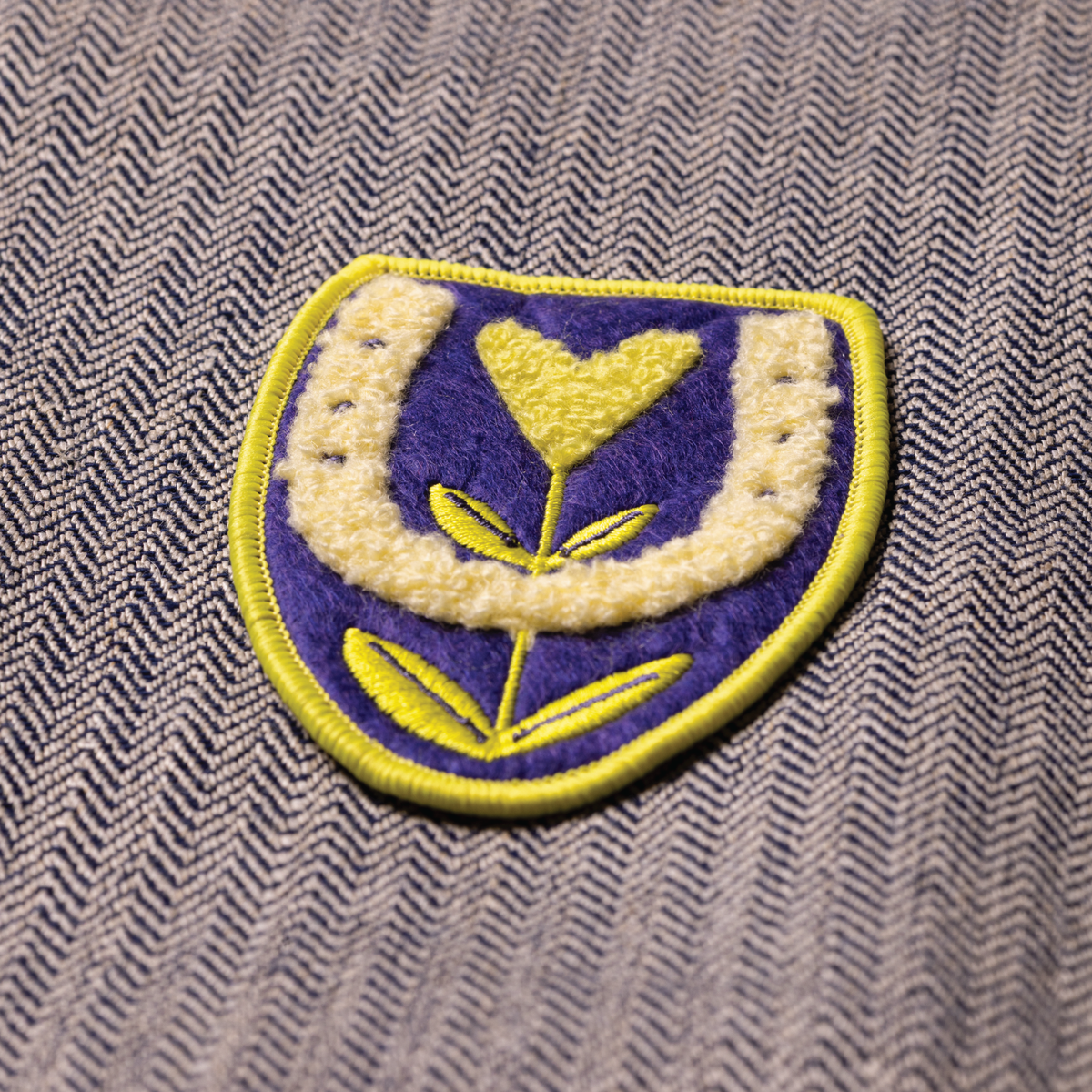 Bloomin' love Chenille Patch Vintage Inspired Iron-On blue
