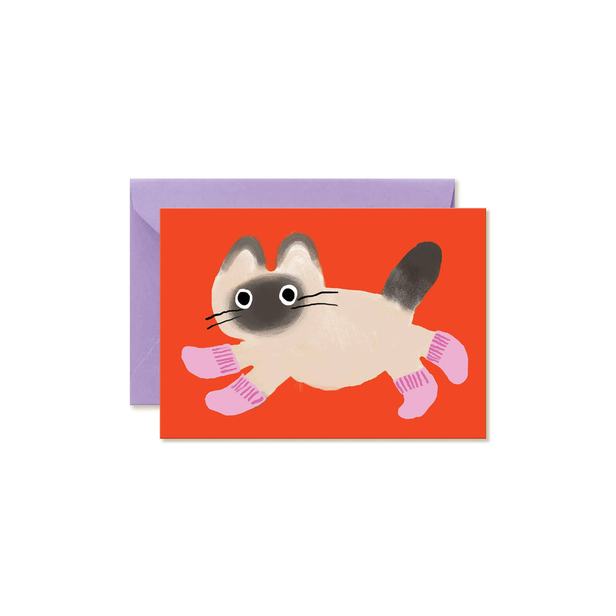 Cat Socks – Cute & Funny Cat Mini Note Card