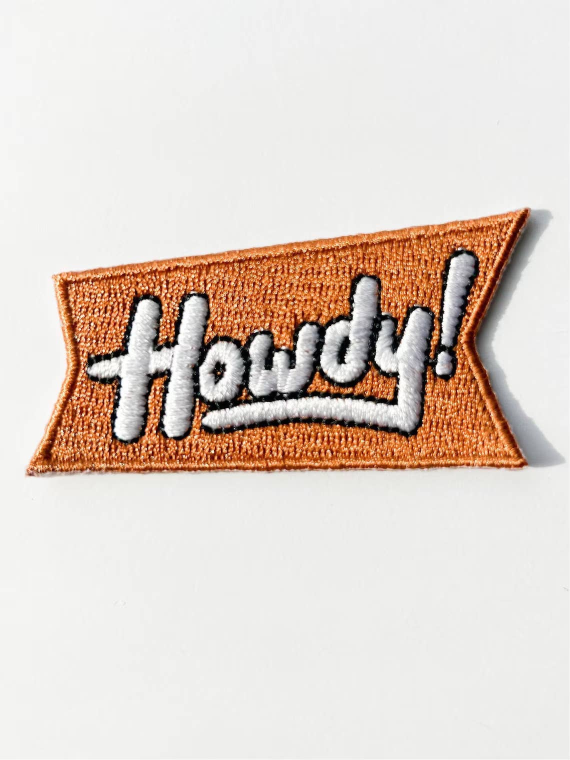 Orange Howdy Iron On Patch for Trucker Texas Western Cowgirl