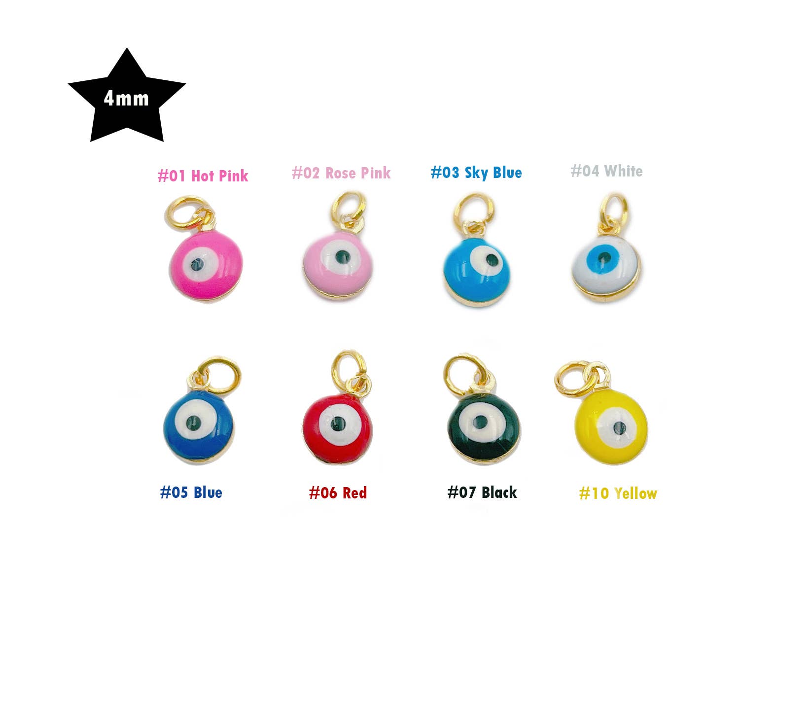 Gold-Filled Enamel Evil Eye Charm Pendant