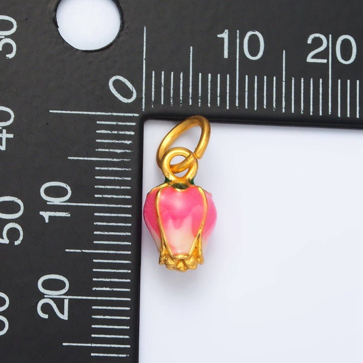 24K Gold Filled Mini Tulip Flower Enamel Charm |