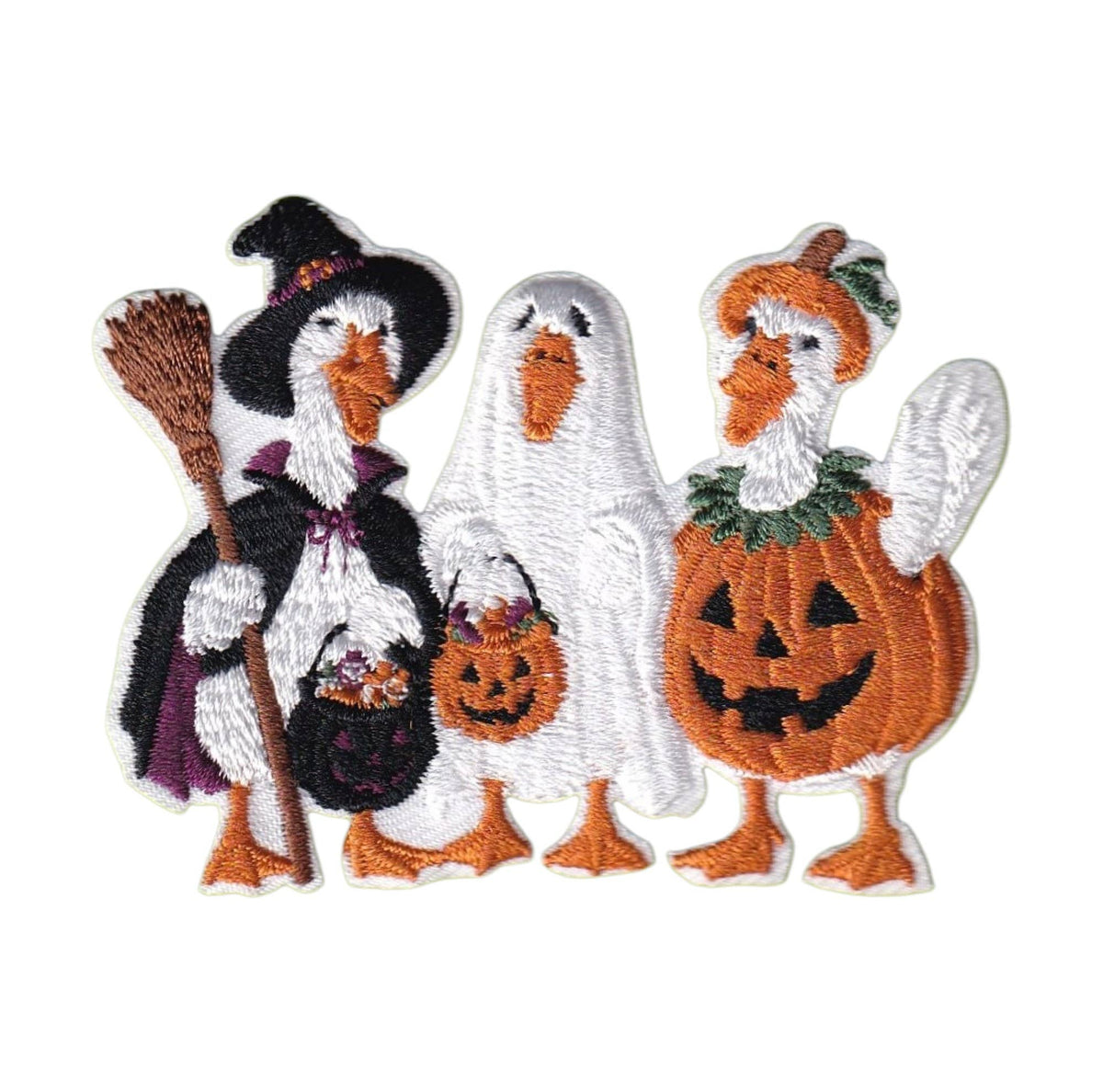 Halloween Goose Trio, Embroidered Iron on Patch