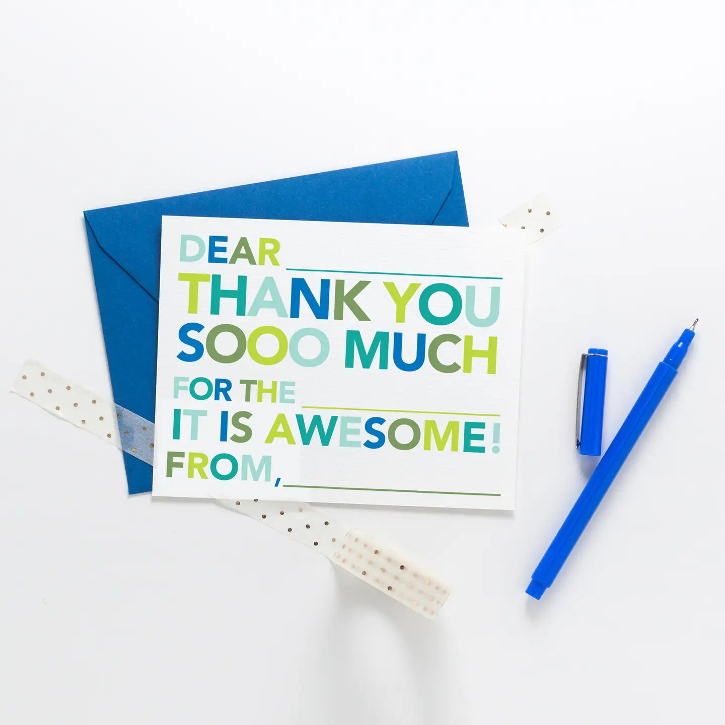 Kid's Fill in Thank You Notes - Blue image 0