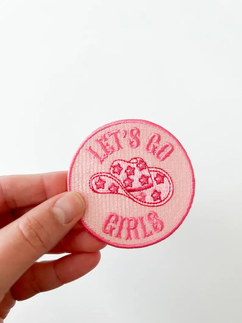 Let's Go Girls Embroidered Iron-On Patch Western Nashville