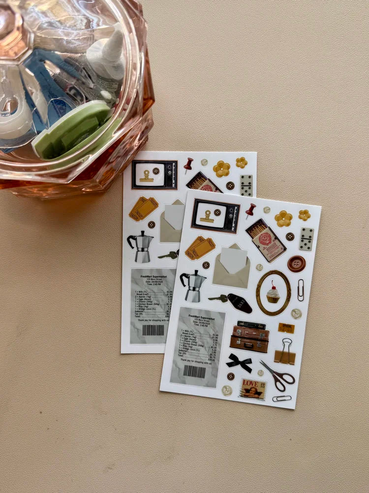 brown cozy sticker sheet - Crafty Girl Living image 0