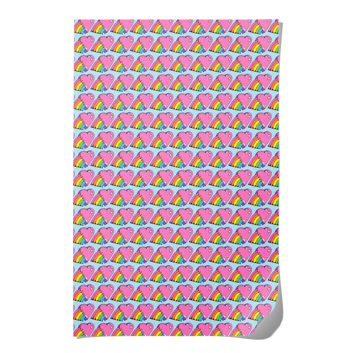 Rainbow Hearts Wrapping Paper Gift Wrap image 1