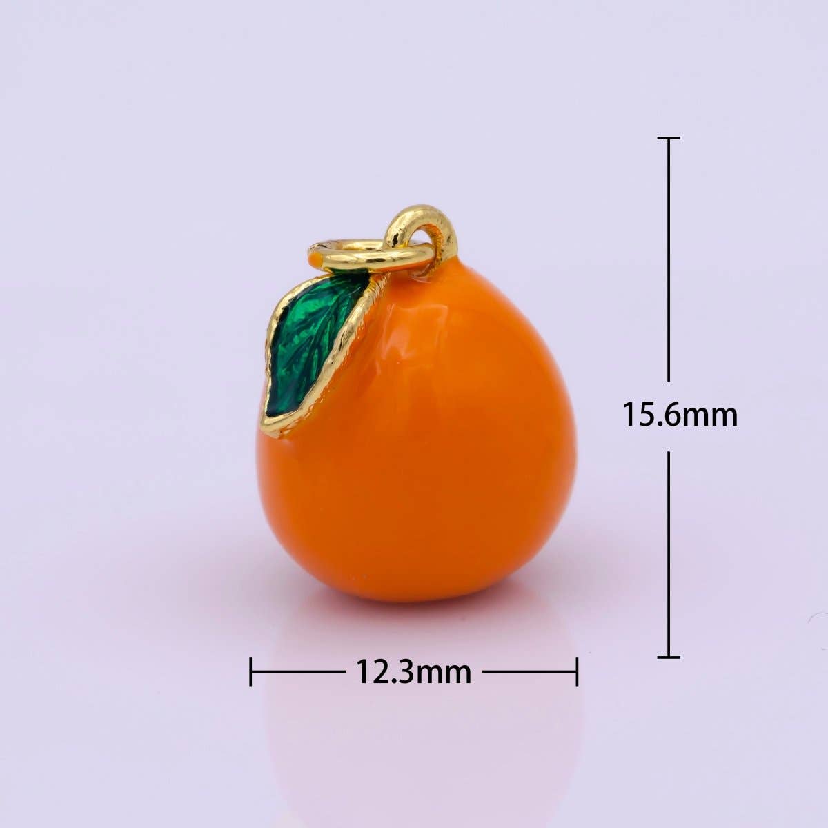 Mini Gold Orange Charm Enamel Tangerine Pendant