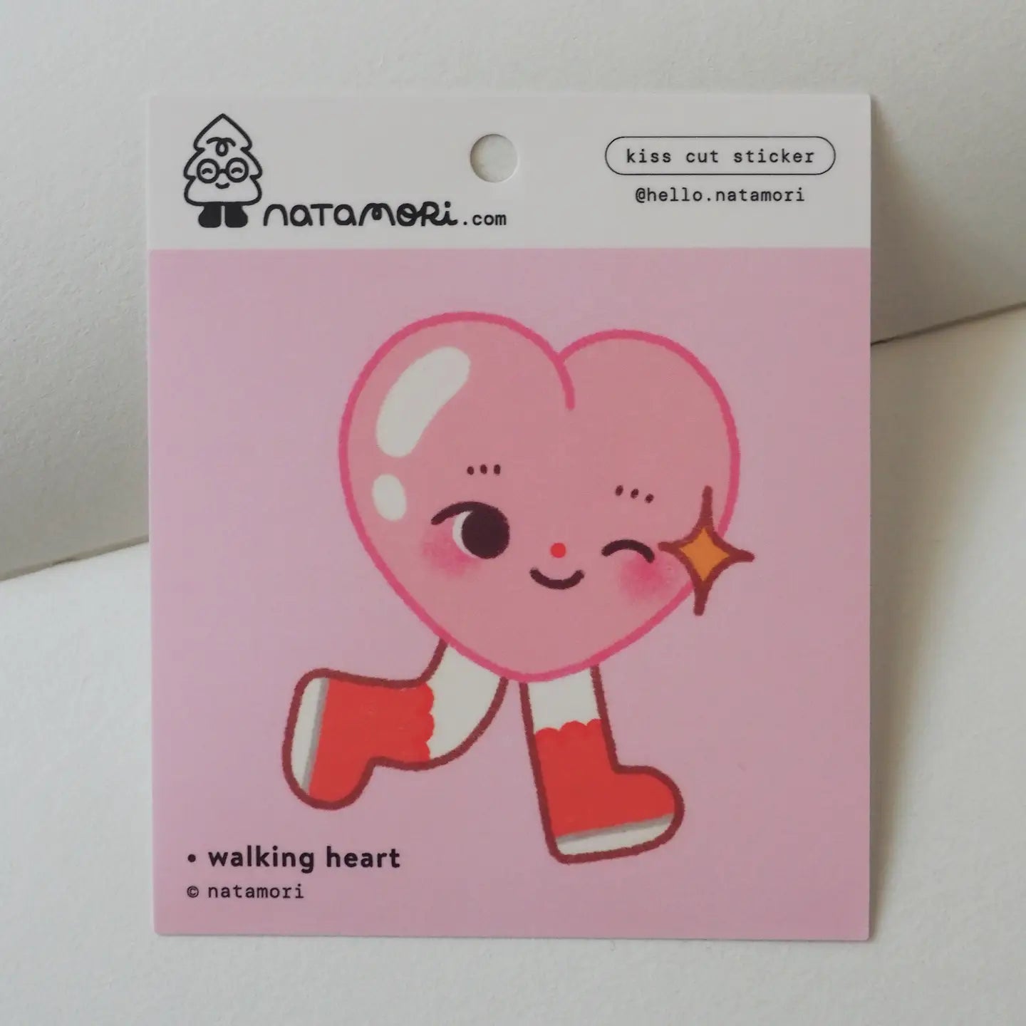 Walking Heart • Single Kiss Cut Vinyl Sticker - Natamori image 0