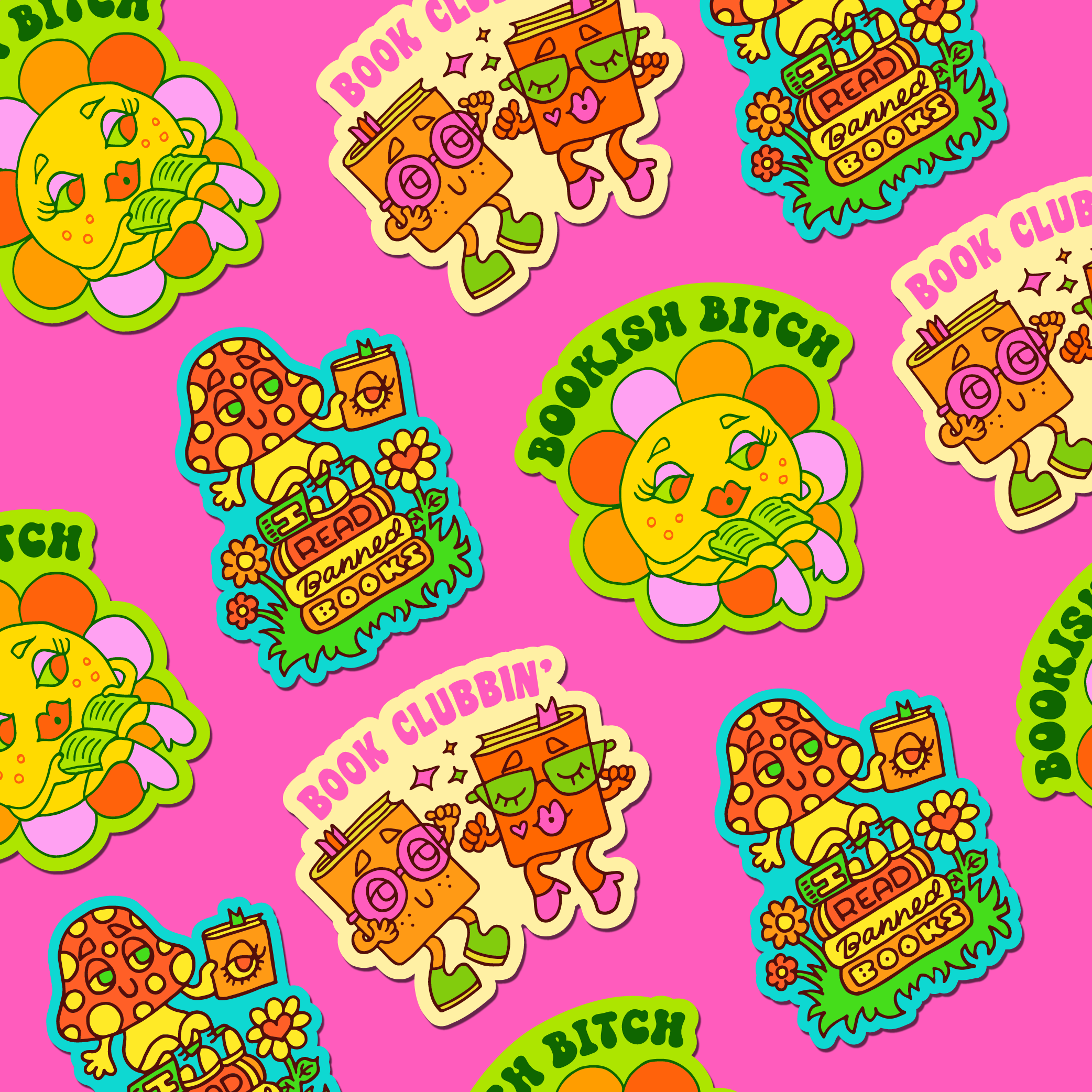 Book Clubbin' Sticker