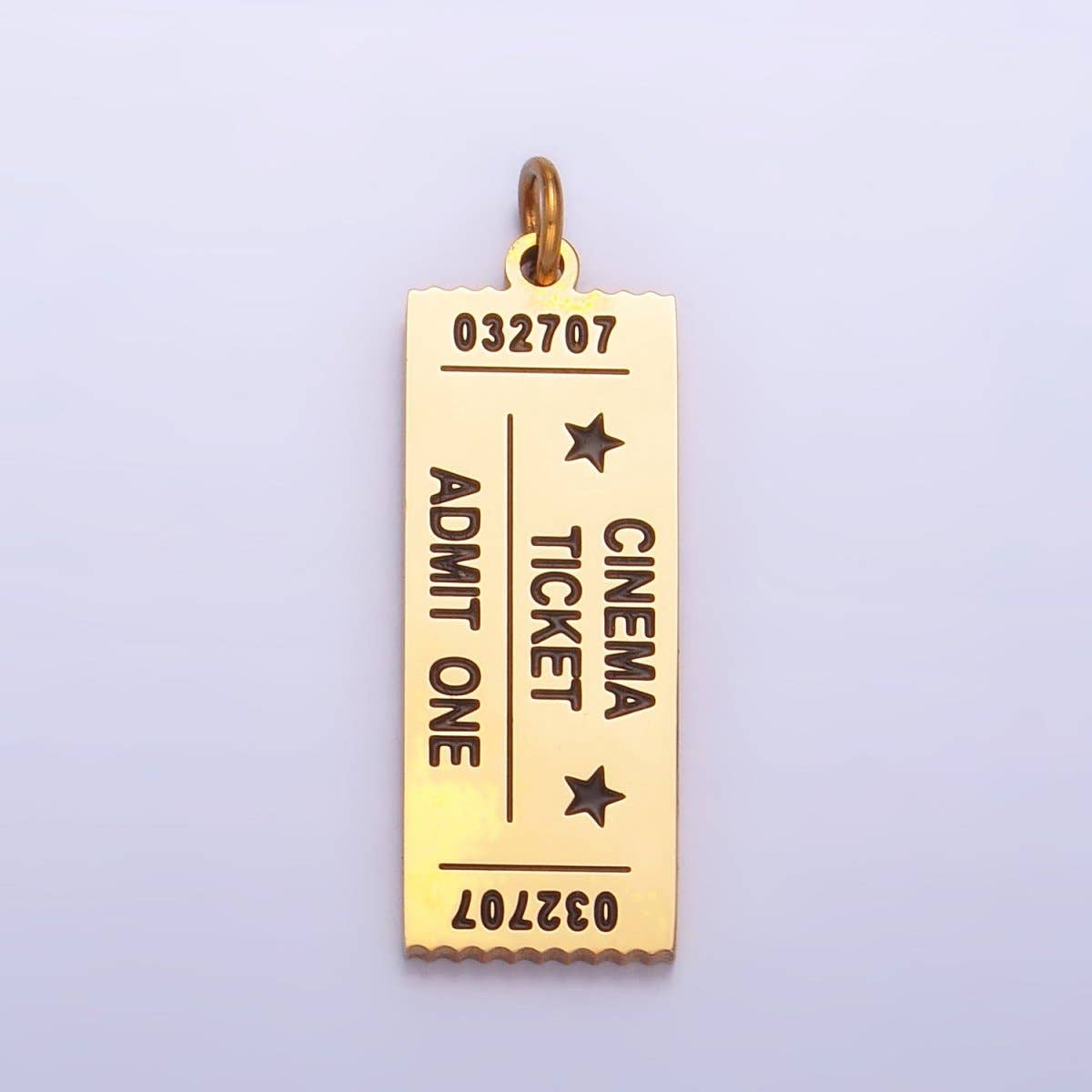Stainless Steel "Theater Movie Cinema Ticket Admit One" Script Charm |