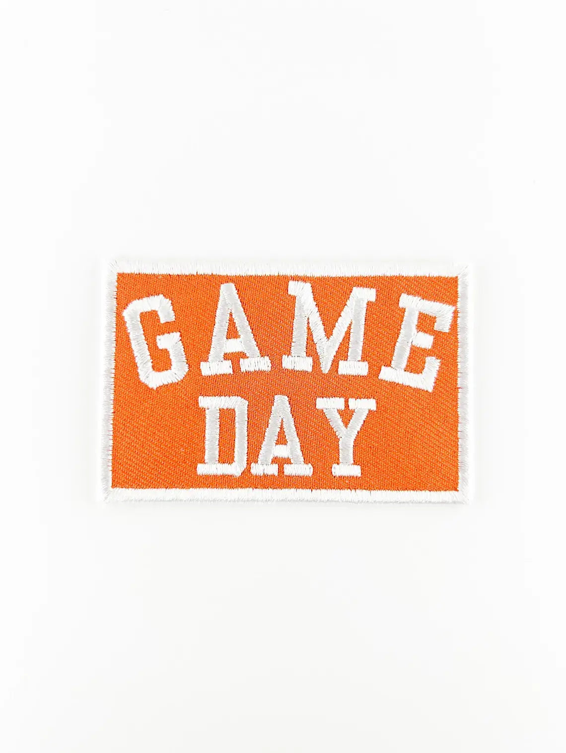 Orange Game Day Embroidered Iron-On Patch Football Tailgate