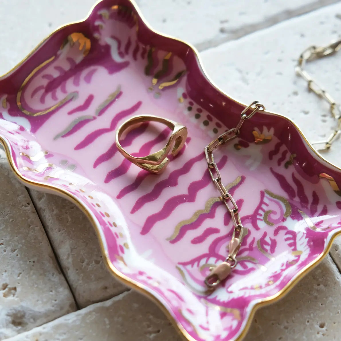 Tibetan Tiger Porcelain Trinket Dish image 0