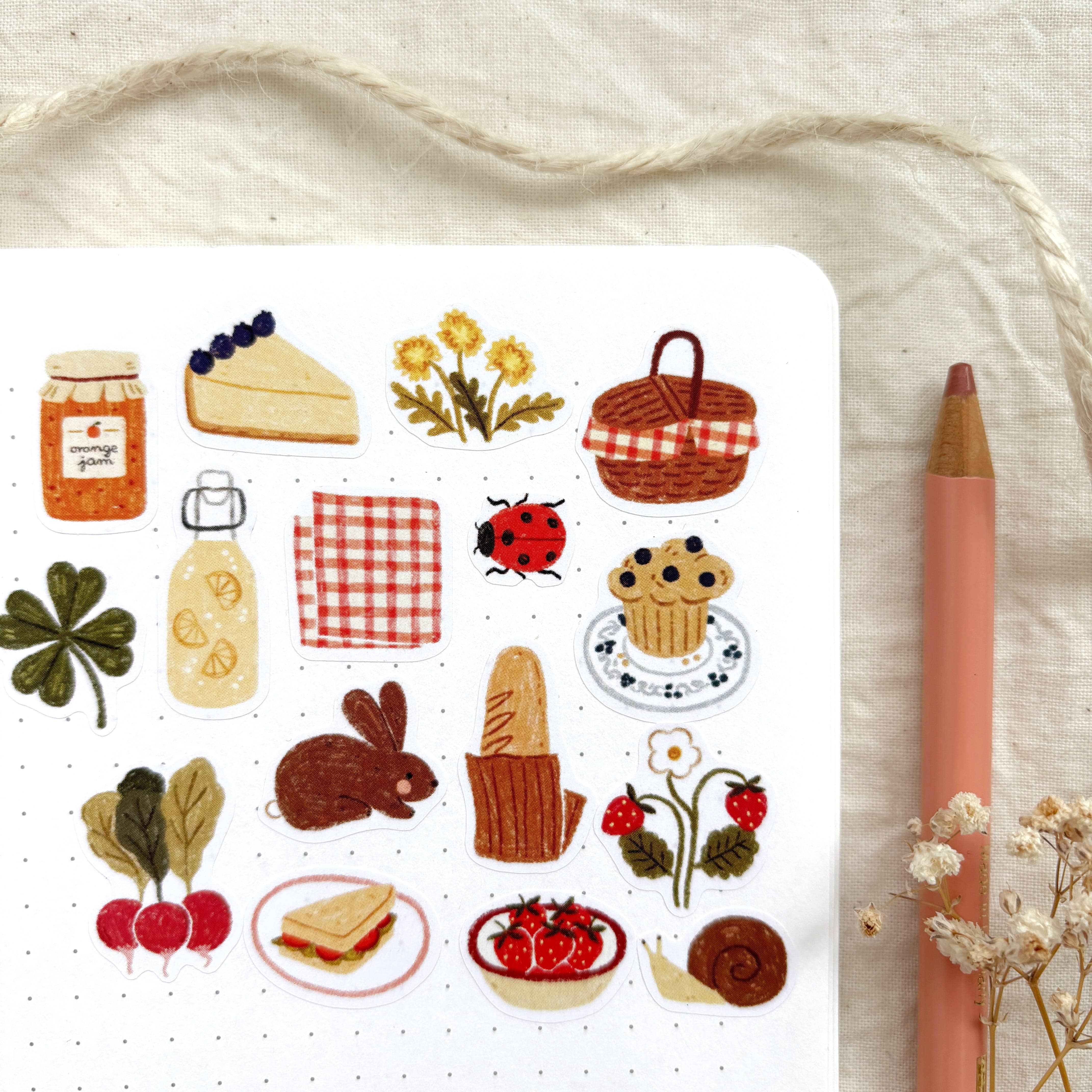 Spring Picnic - Planner & Journal Stickers | A6 Matte Paper