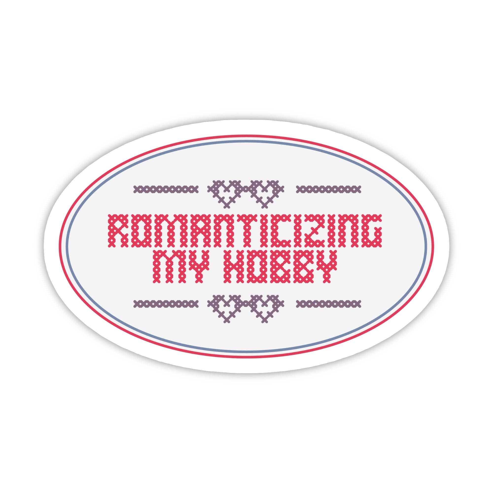 "Romanticizing my hobby" Needlepoint Sticker
