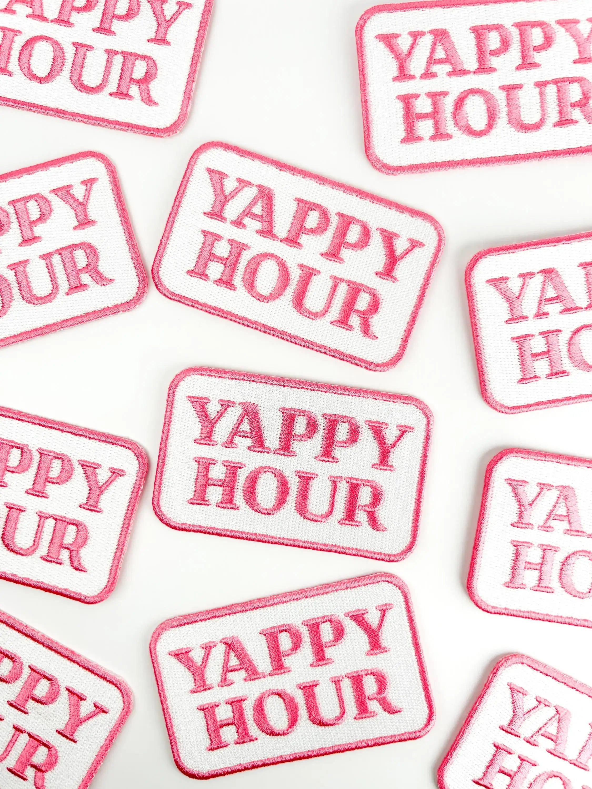 Yappy Hour Embroidered Iron On Patch Funny Patch Wine Girls