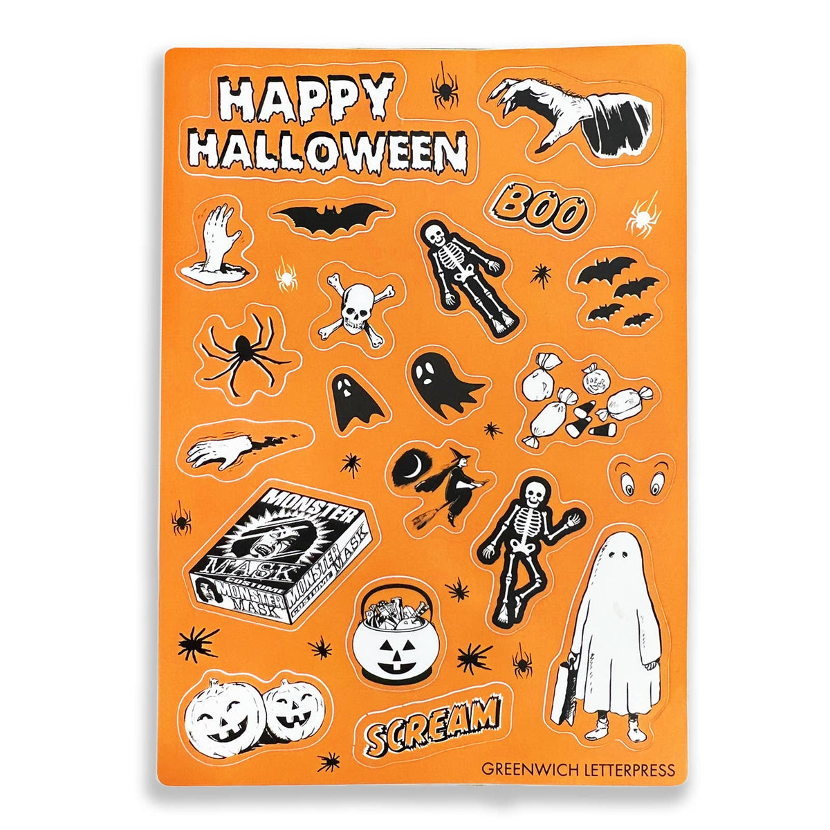 Vintage Halloween Sticker Sheet – Retro & Cute Die-Cut
