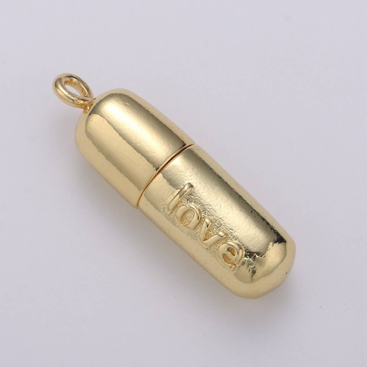 Gold Pill Charm Necklace, Dainty Word Charm Love Pill Bar Pendant, Chill Pill Charm Necklace Pendant Happy Hope Optimist Minimalist Jewelry | D-315 - D-318