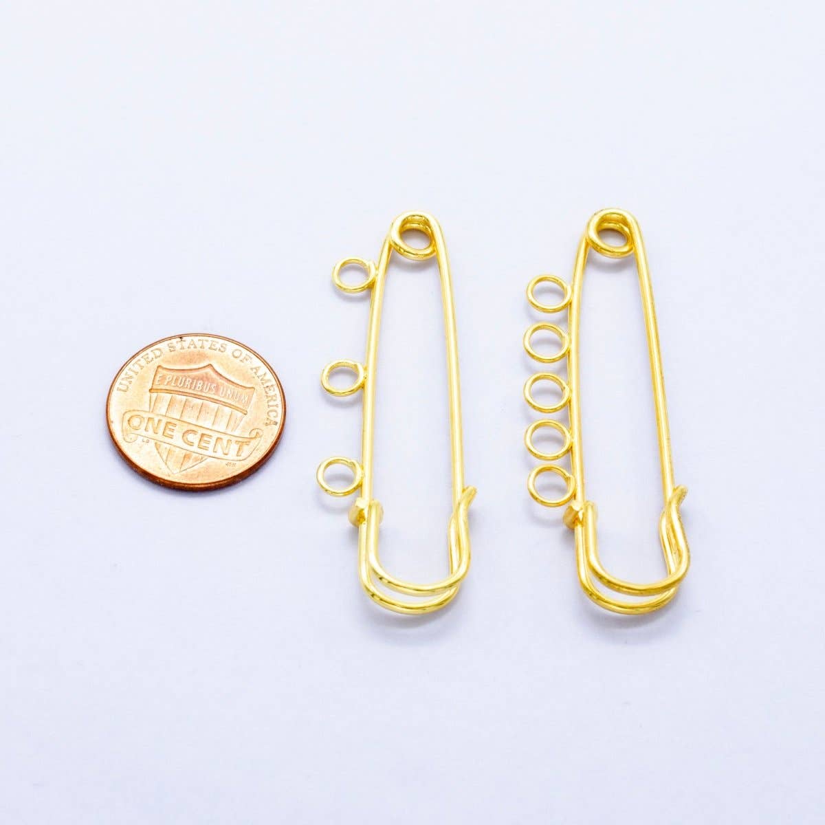 24K Gold Filled Safety Pin Shoe Bag Charm Keychain Finding |