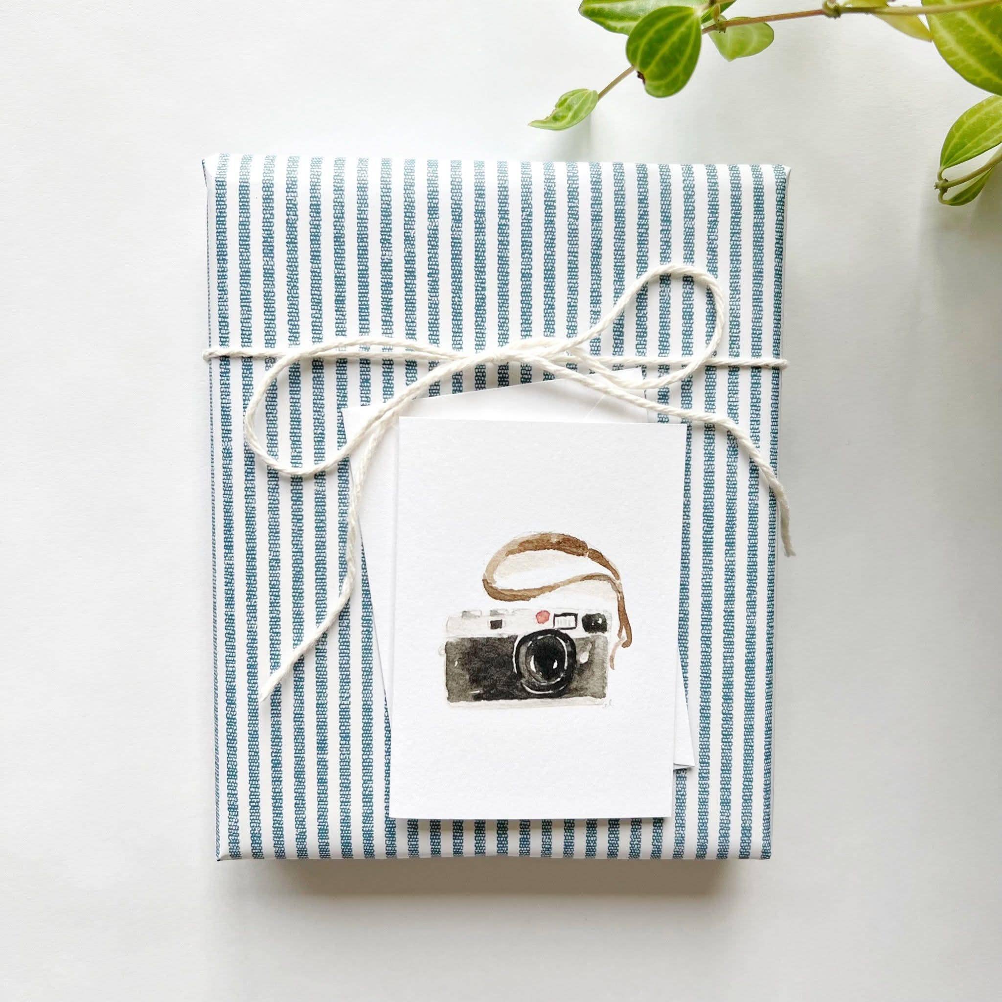 Vintage camera mini enclosure notecard