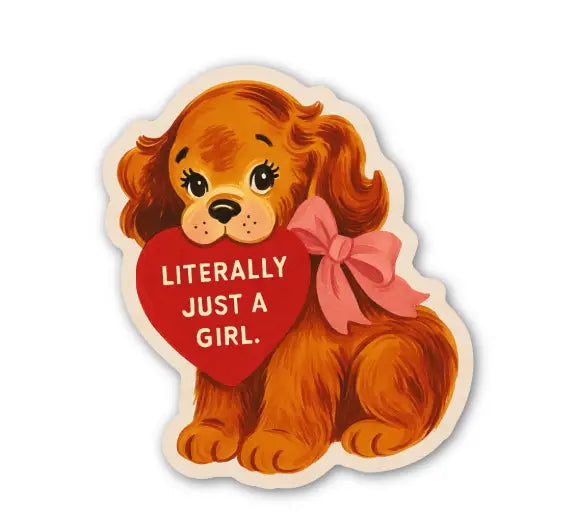 Literally Just a Girl Puppy Sticker image 0