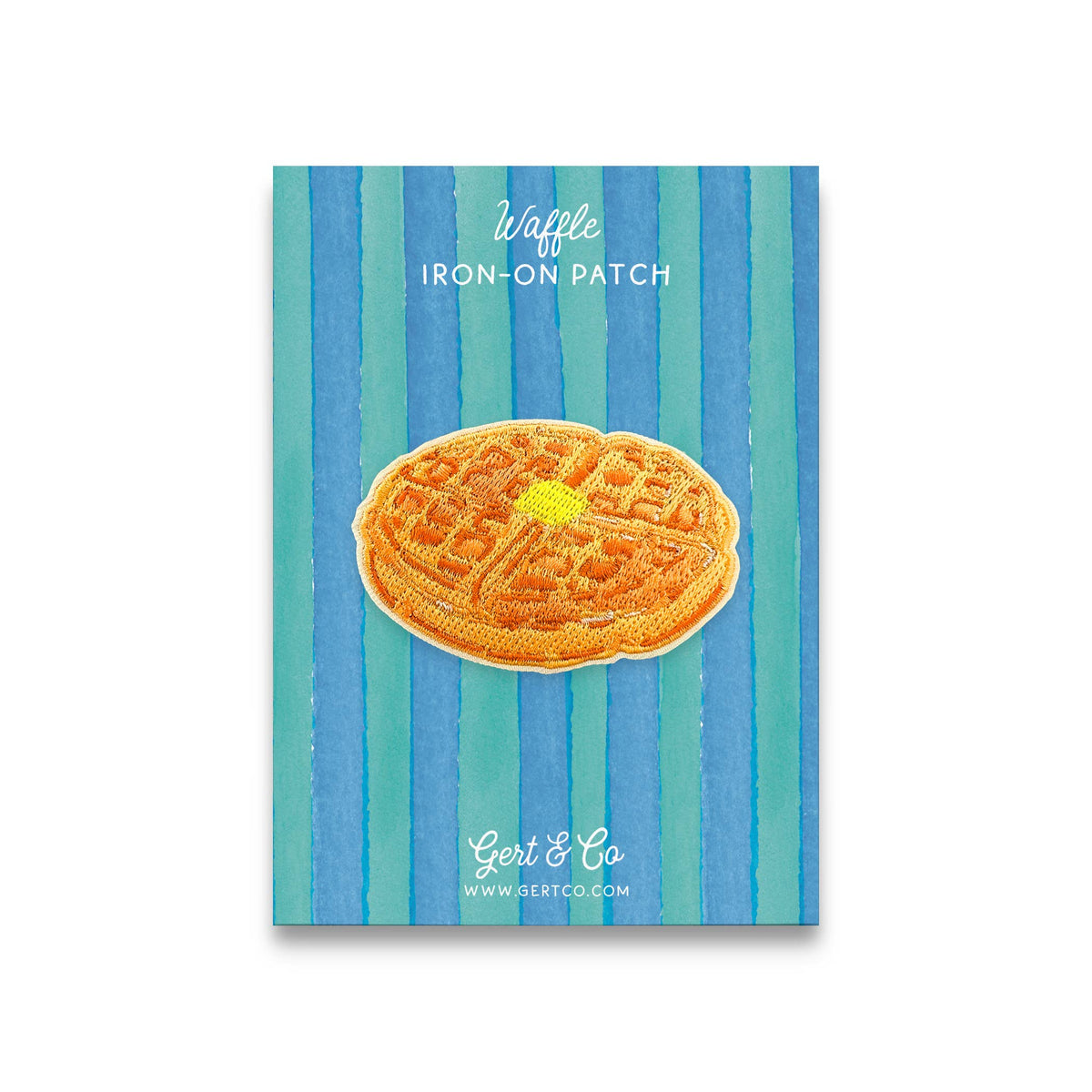 Waffle Iron-On Patch | Waffles with Butter Embroidered Patch