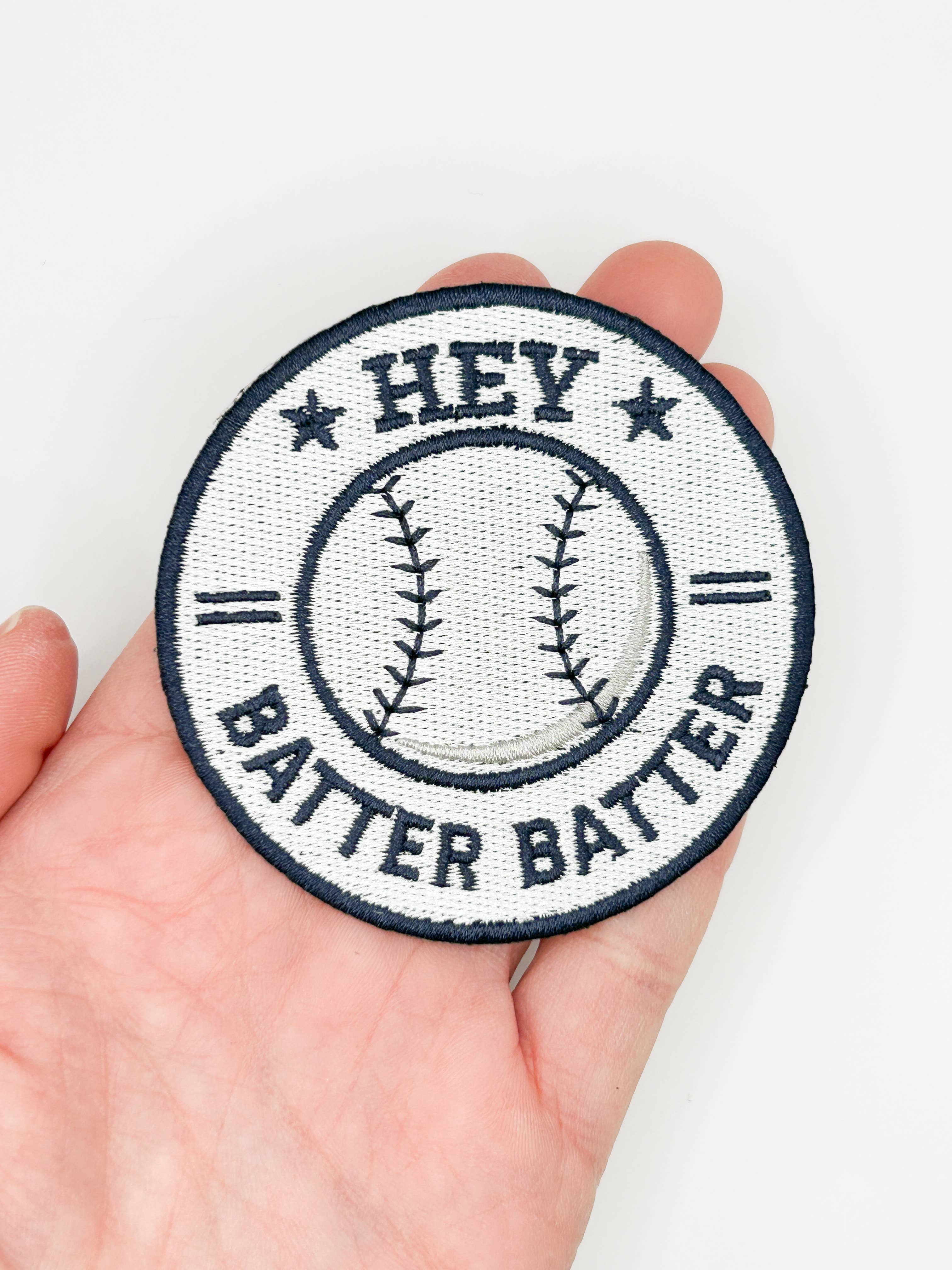 Hey Batter Batter Embroidered Patch – Baseball Patch, Sports