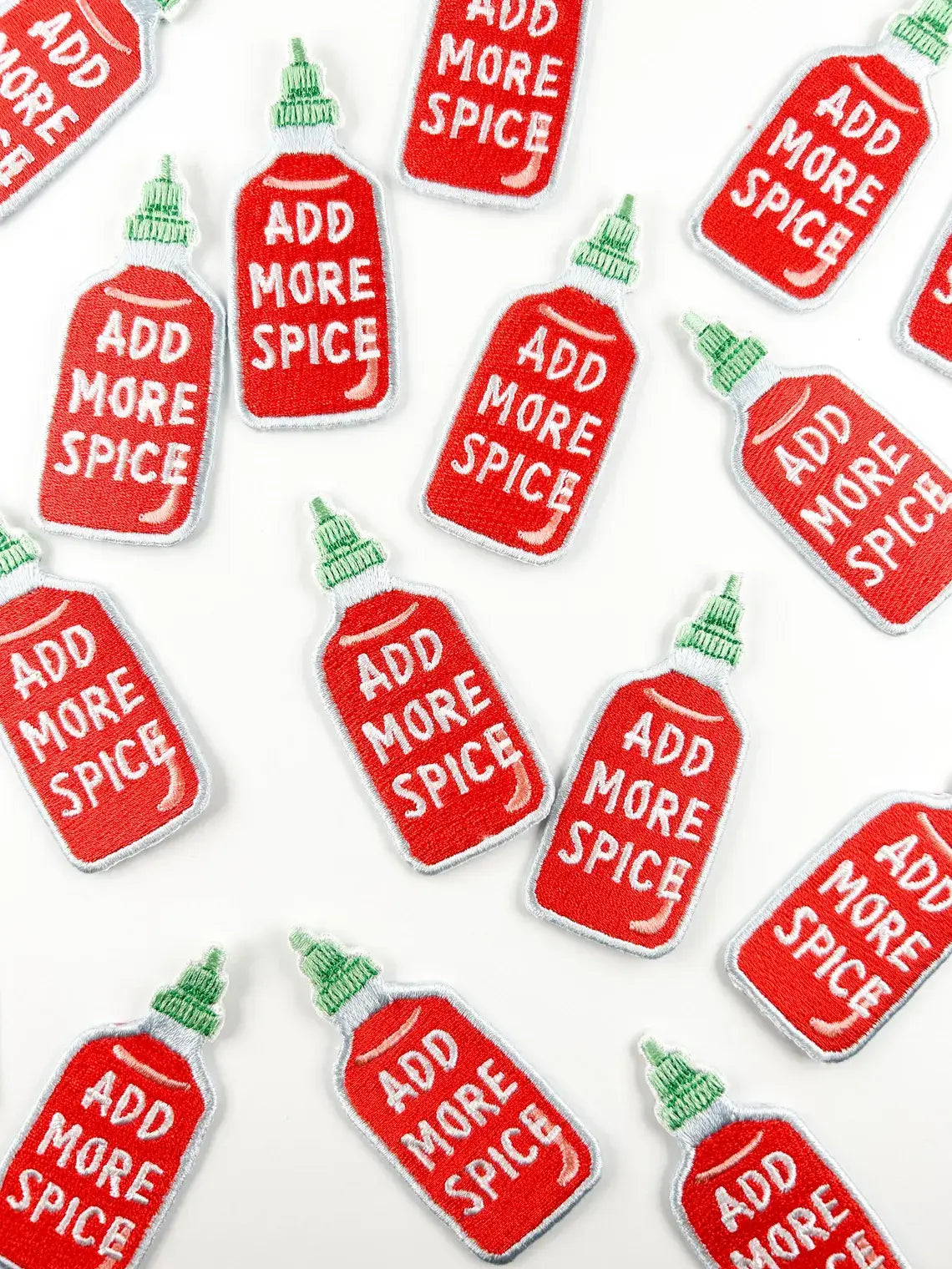 Add More Spice Embroidered Iron-On Patch Sriracha Lover Hot