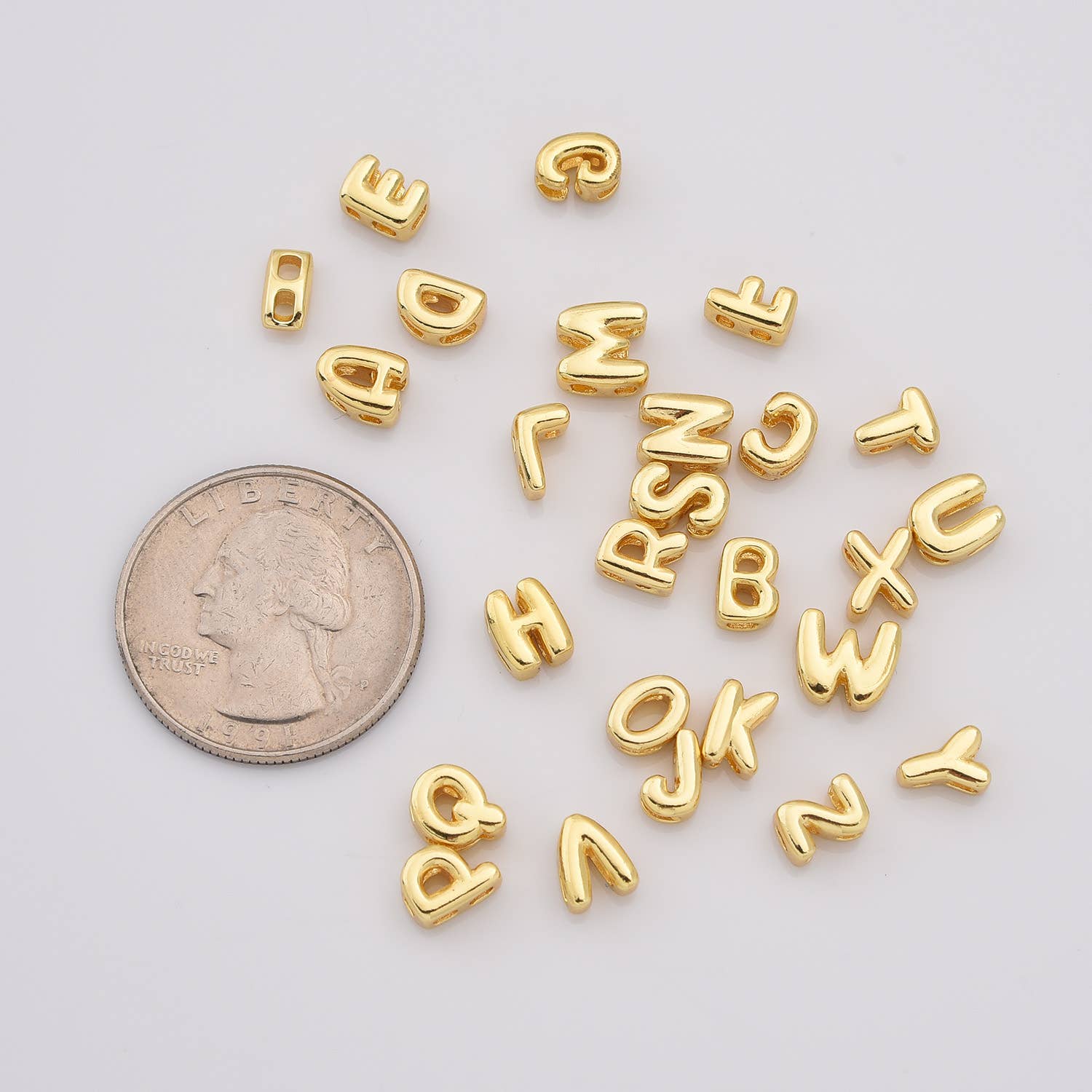 Gold Filled Alphabet Balloon Initial Charm Pendant