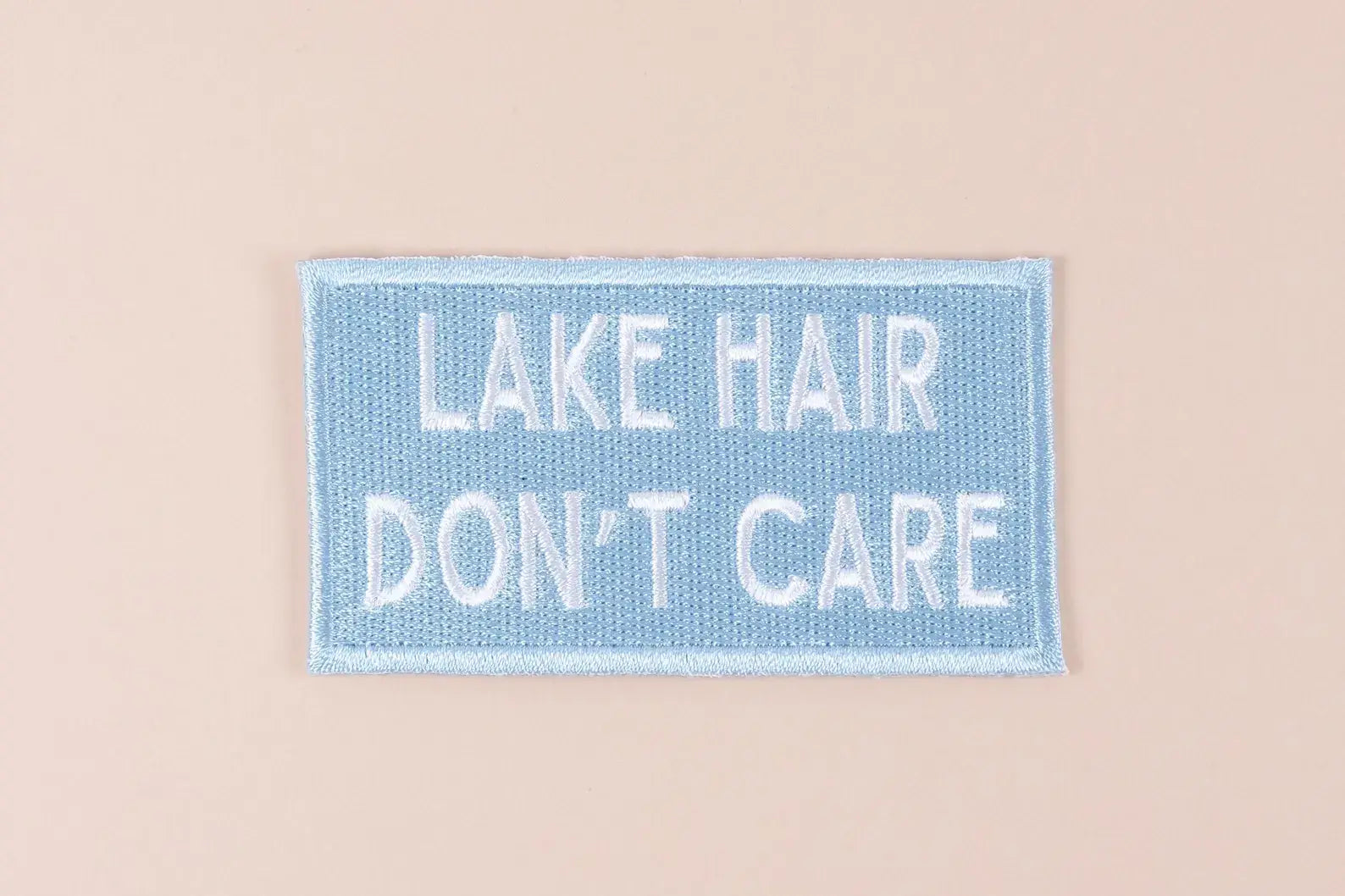 Lake Hair Don't Care Embroidered Iron-On Patch Weekend Boat