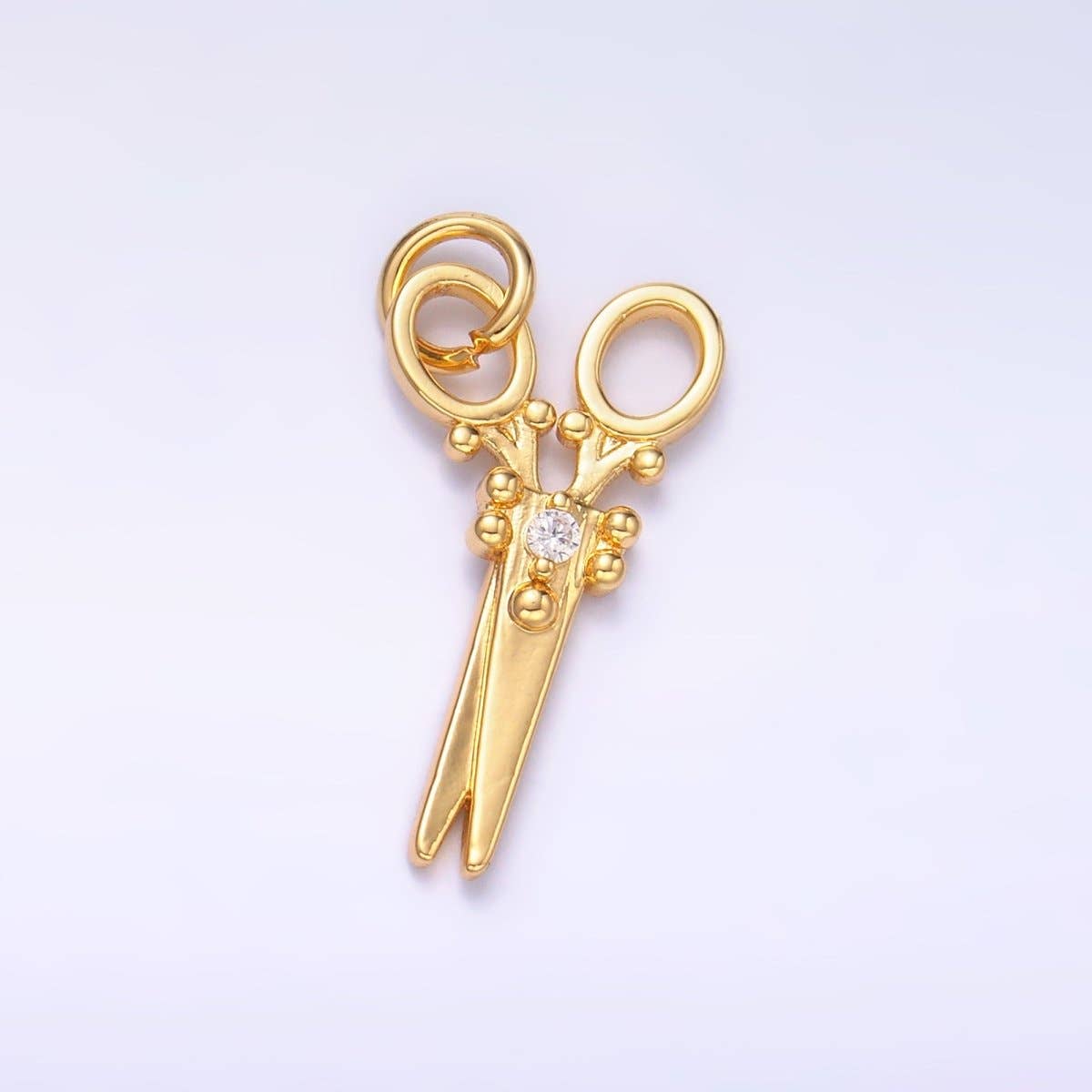 Mini 24K Gold Filled Micro Paved Scissors Charm
