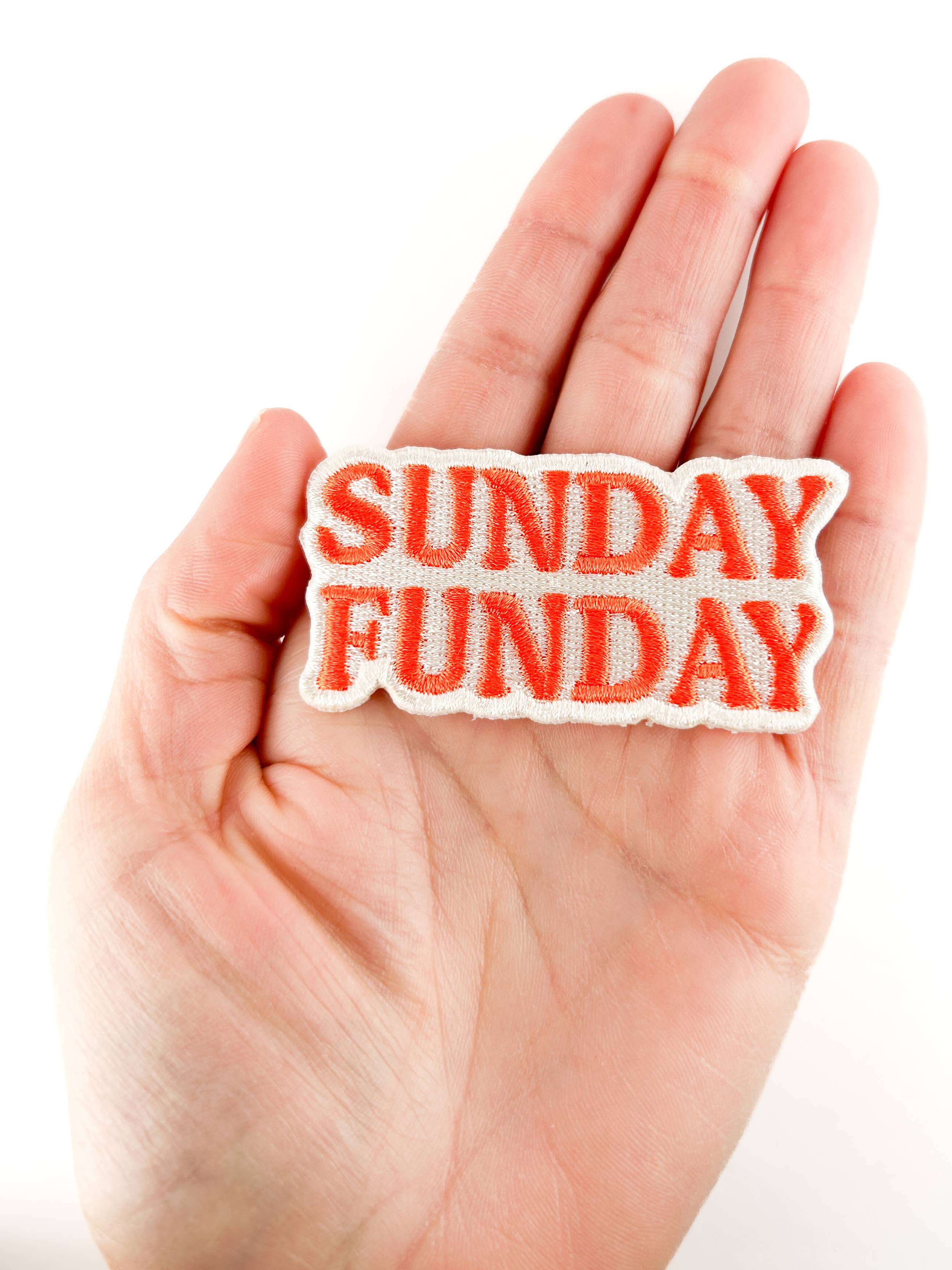 Sunday Funday Embroidered Patch Retro Iron On Patch for Hats