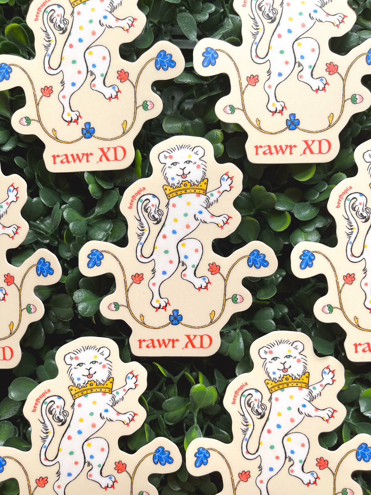 Rawr XD Medieval Lion Waterproof Vinyl Sticker
