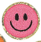 Smile Face Iron On Gold Glitter Patches