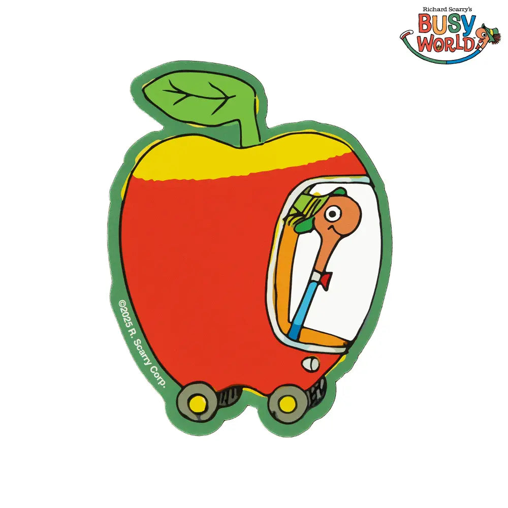 3P4 X Richard Scarry® - Apple Car Sticker image 0