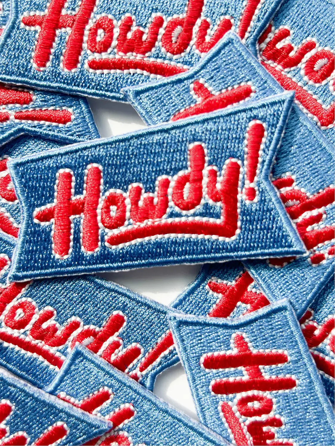 Blue Howdy Iron On Patch for Trucker Hats Western Cowgirl
