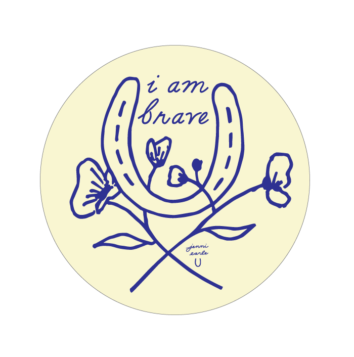 "I Am Brave" Circle Vinyl Waterproof Sticker
