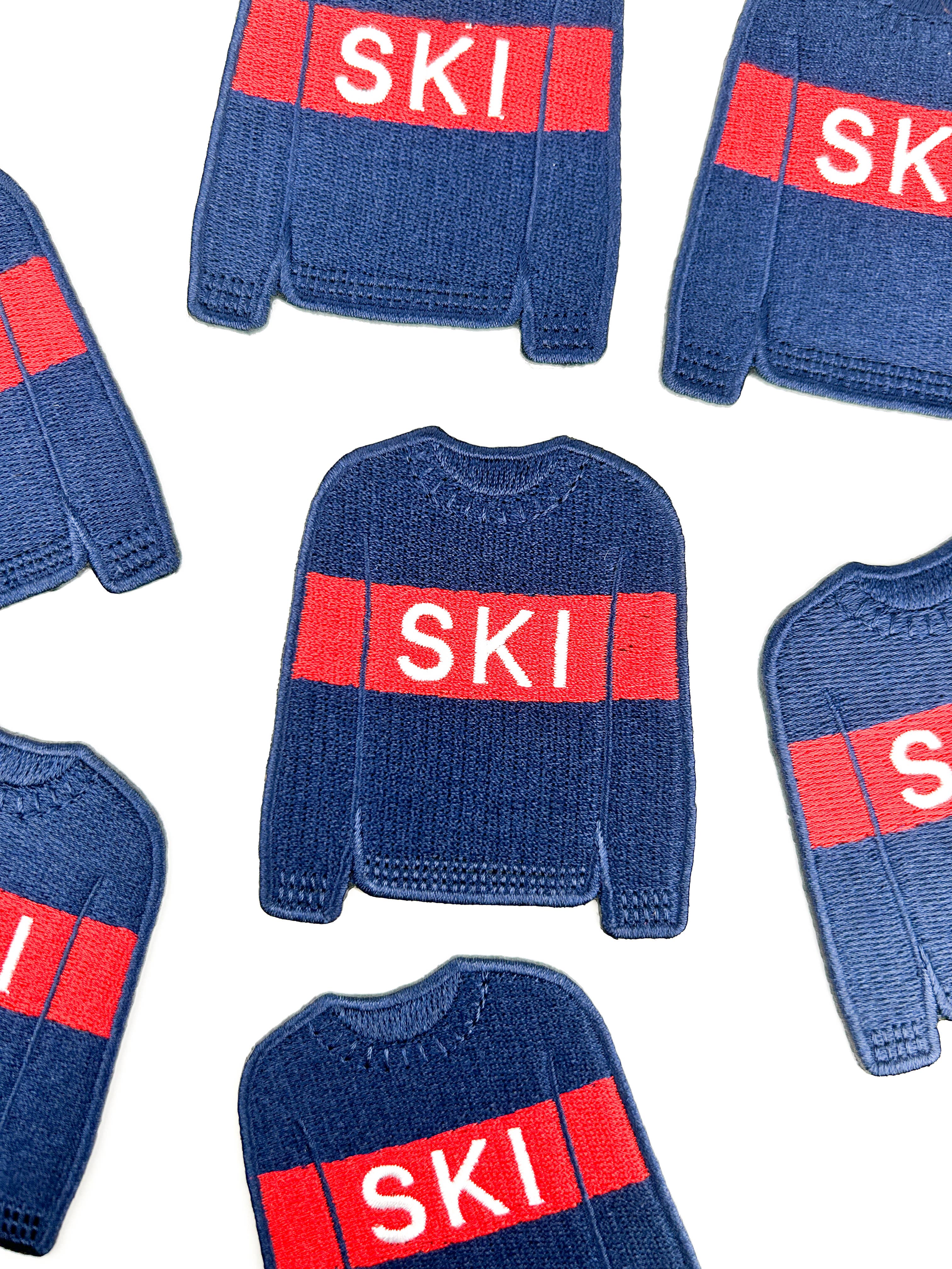 Ski Sweater Patch | Winter Sports Embroidered Iron On Patch 