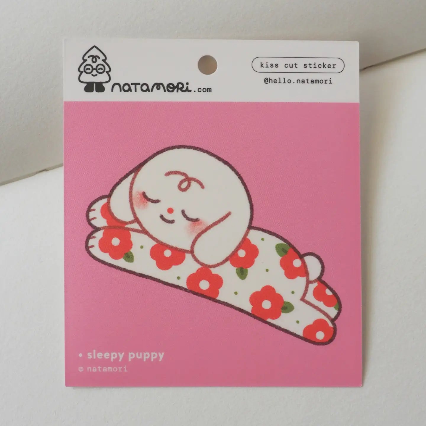 Sleepy Puppy • Single Kiss Cut Vinyl Sticker - Natamori image 0