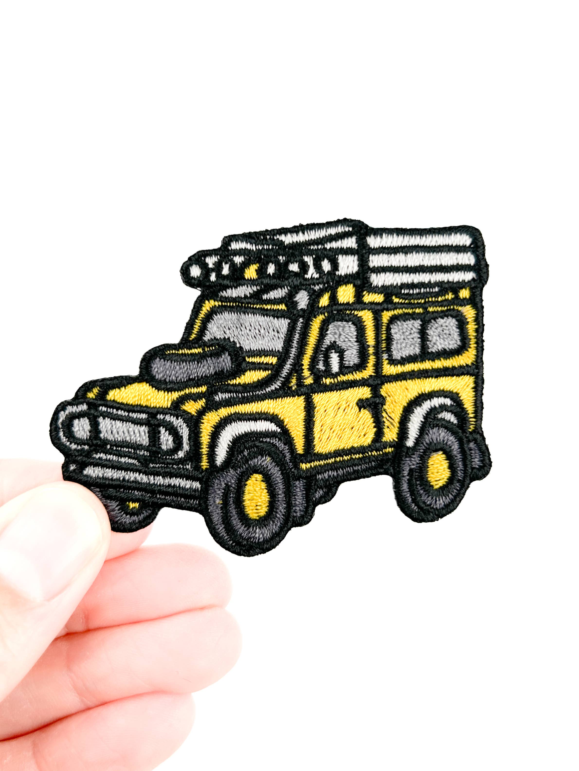 Yellow Overland Truck Iron on Sew On Embroidered Patch