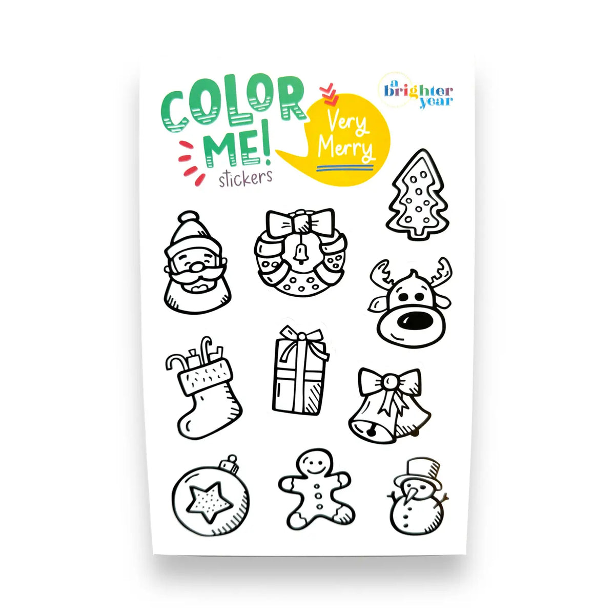 Color Your Own Very Merry Quality Sticker For Kids & Baby image 0