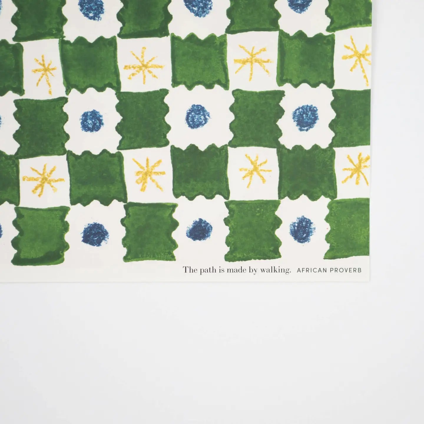Green Chequerboard Gift Wrap - Single Sheet image 3