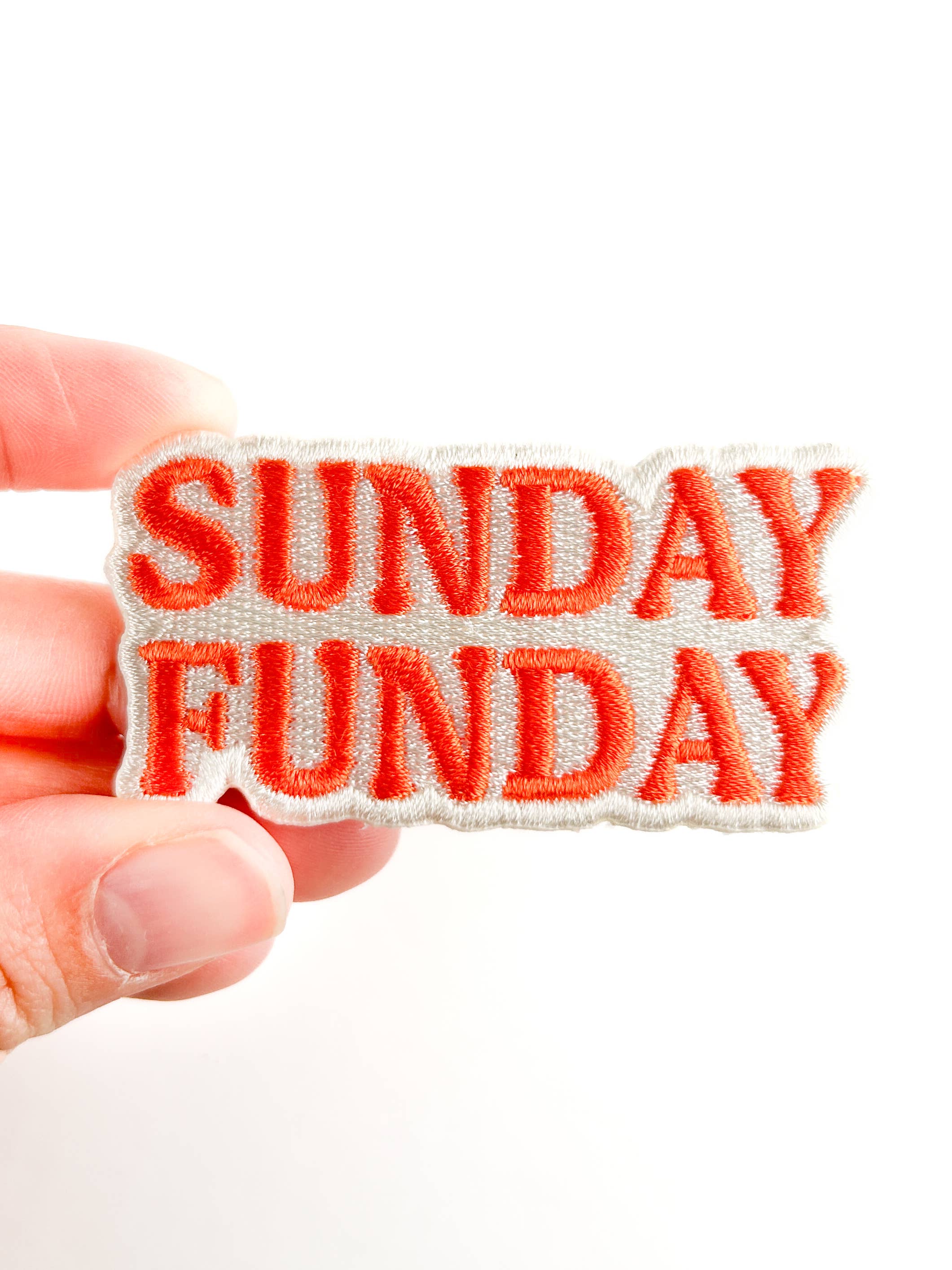 Sunday Funday Embroidered Patch Retro Iron On Patch for Hats