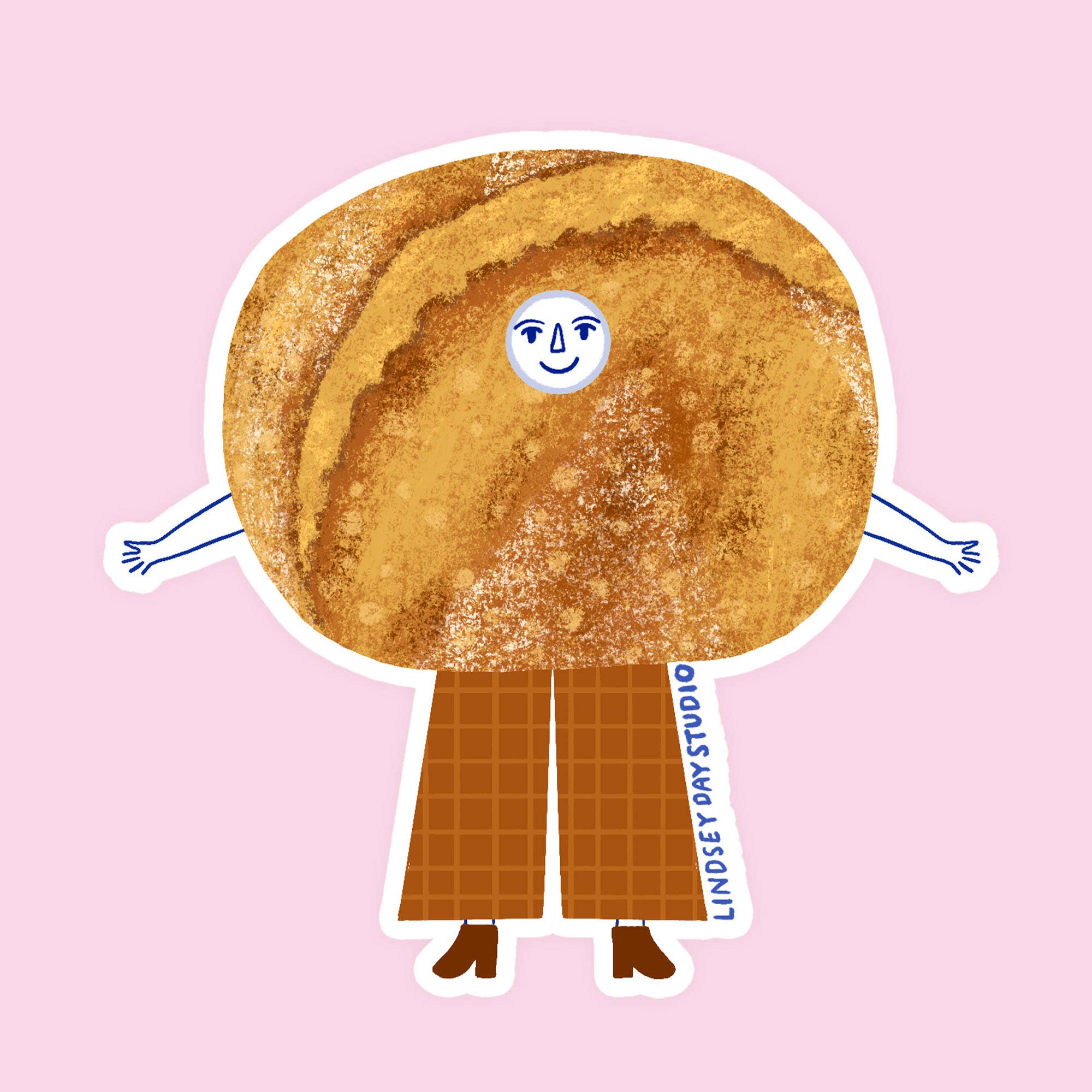 Sally Sourdough Sticker, Funny Sticker, Bread Food Sticker