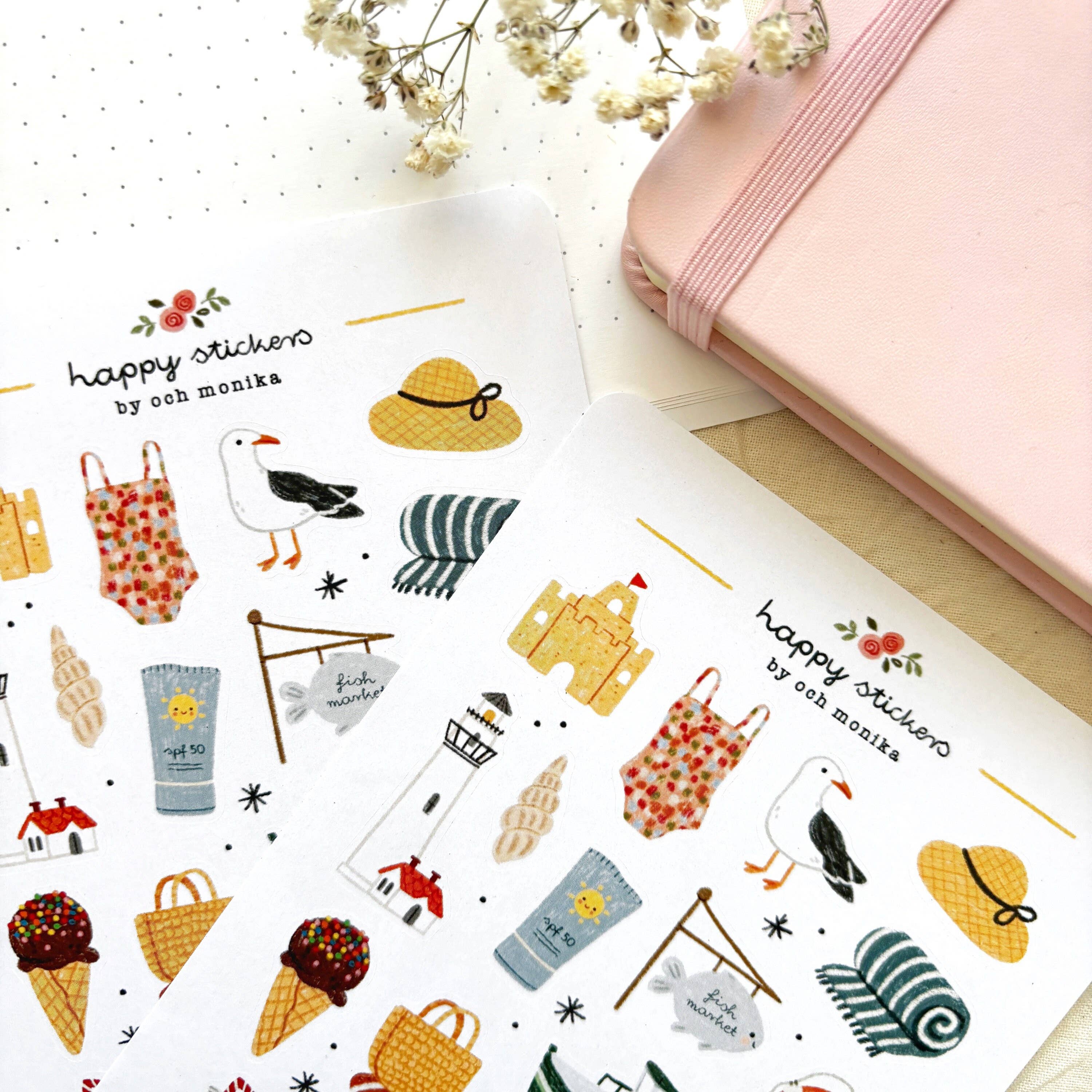 Seaside - Planner & Journal Stickers | A6 Matte Paper