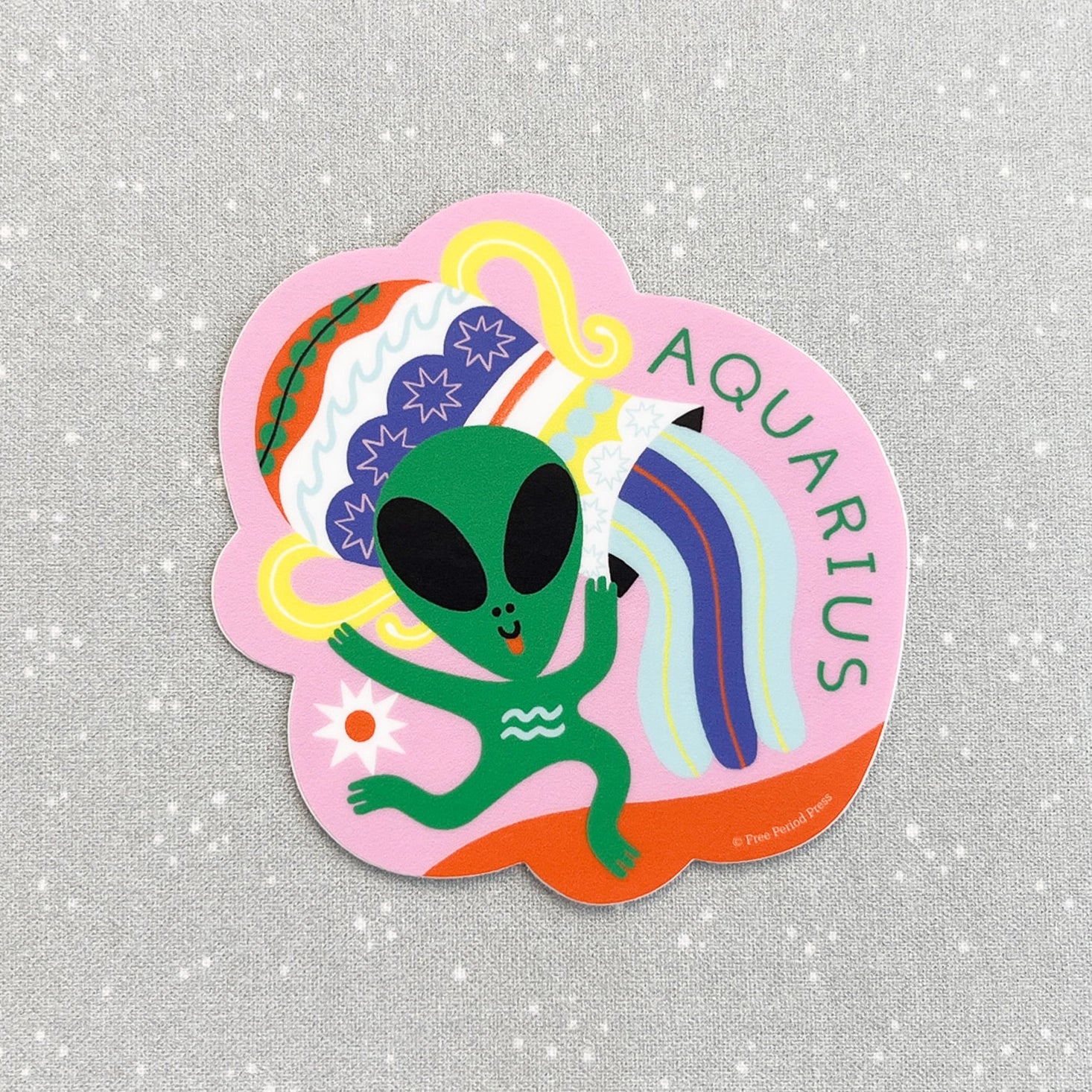 Aquarius Zodiac Vinyl Decal Sticker | Creative Quirky Alien image 0