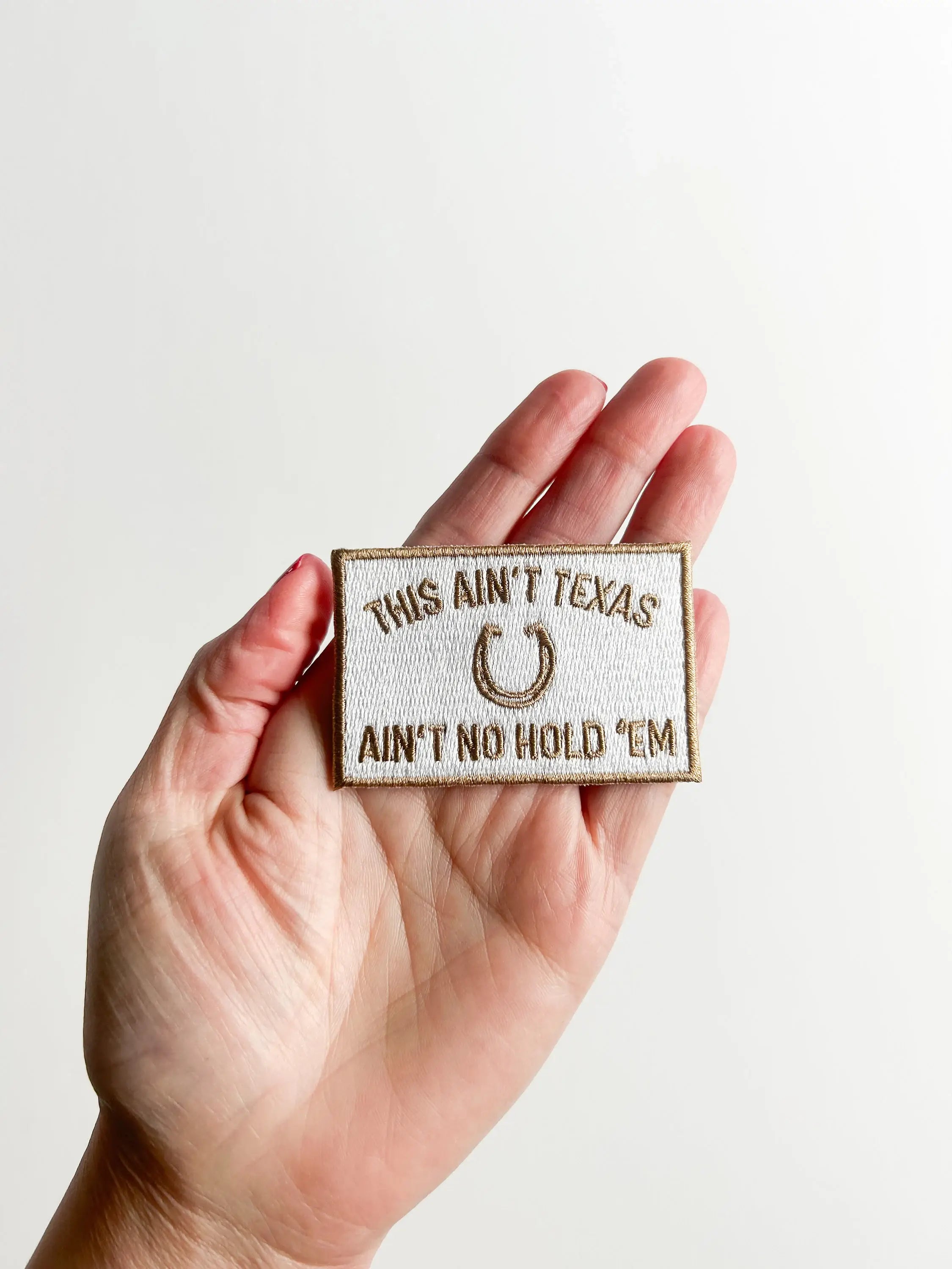 This Ain't Texas Iron On Embroidered Patch Western Cowboy 