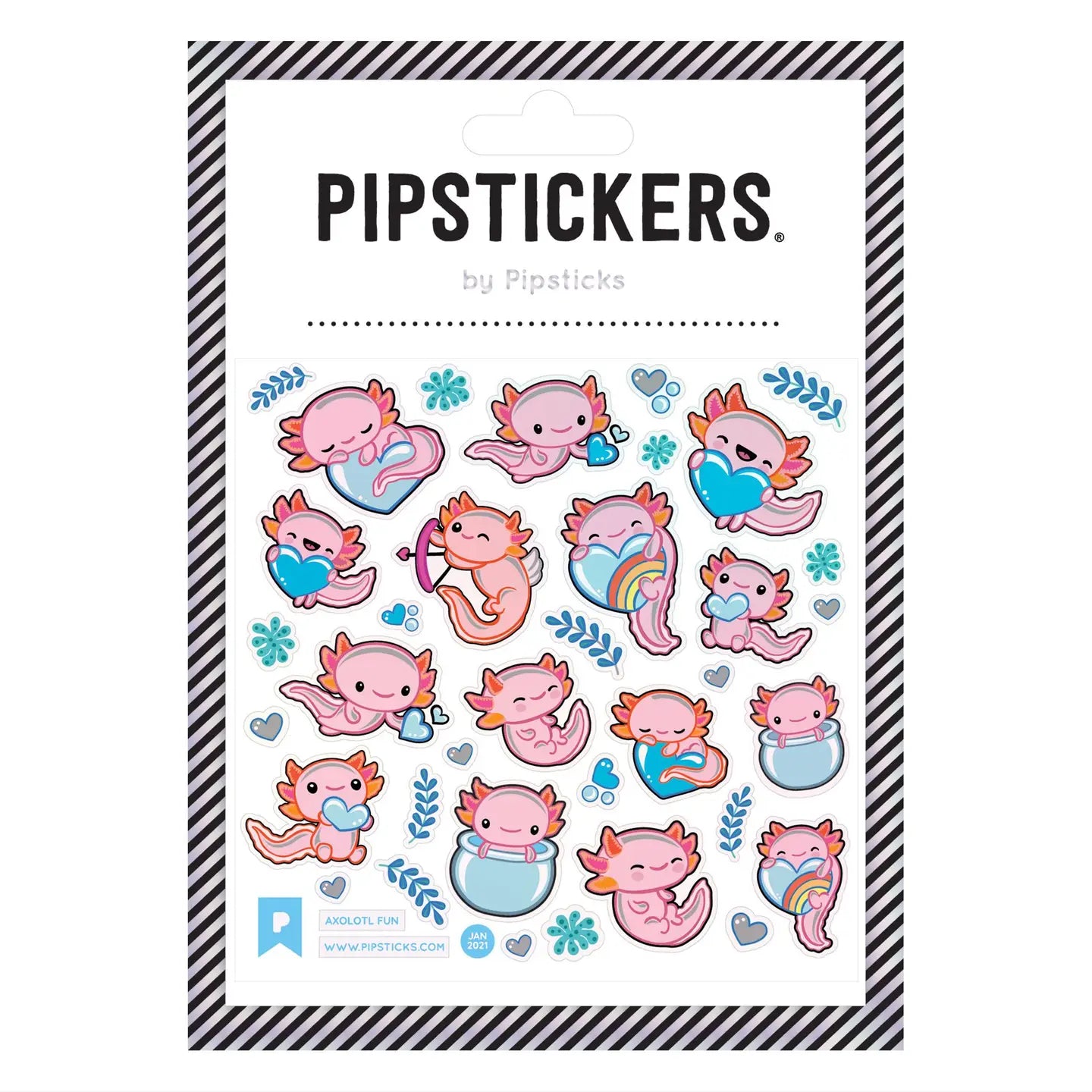 Axolotl Fun Pipstickers 4x4 image 0