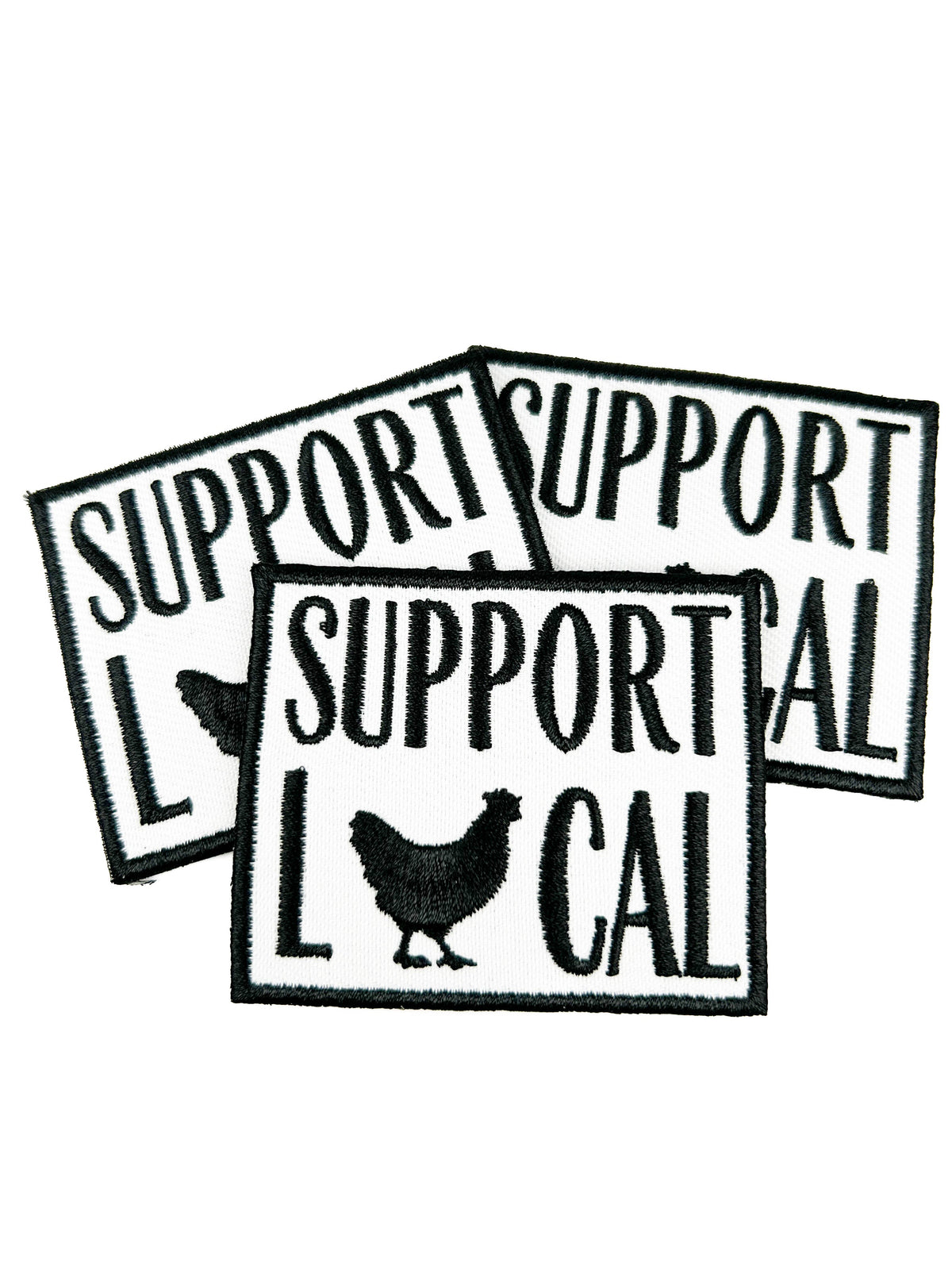 Support Local Embroidered Iron-On Patch Holistic Farm