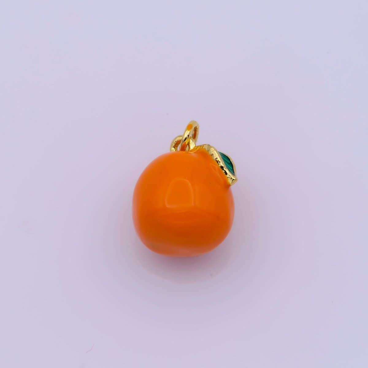Mini Gold Orange Charm Enamel Tangerine Pendant