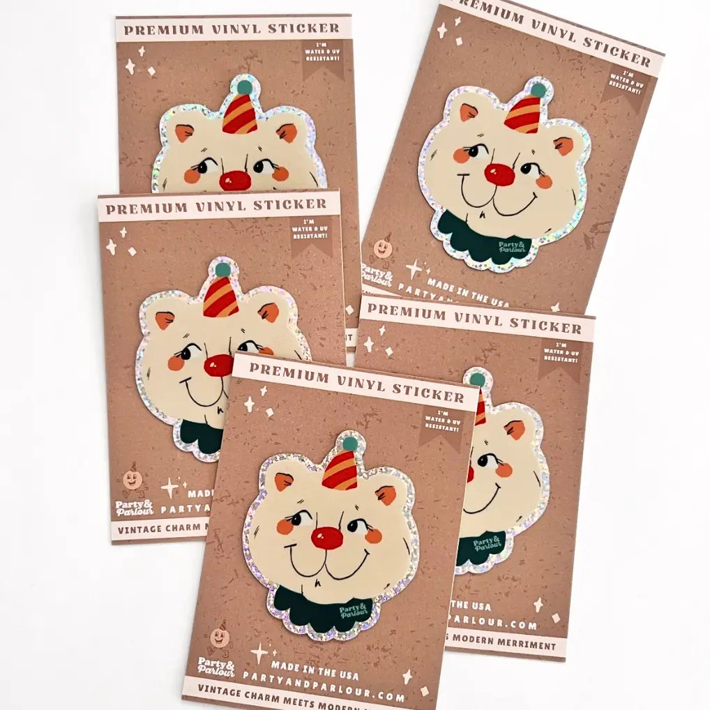 Party & Parlour Leonardo Party Lion Glossy Premium Vinyl Glitter Sticker image 0
